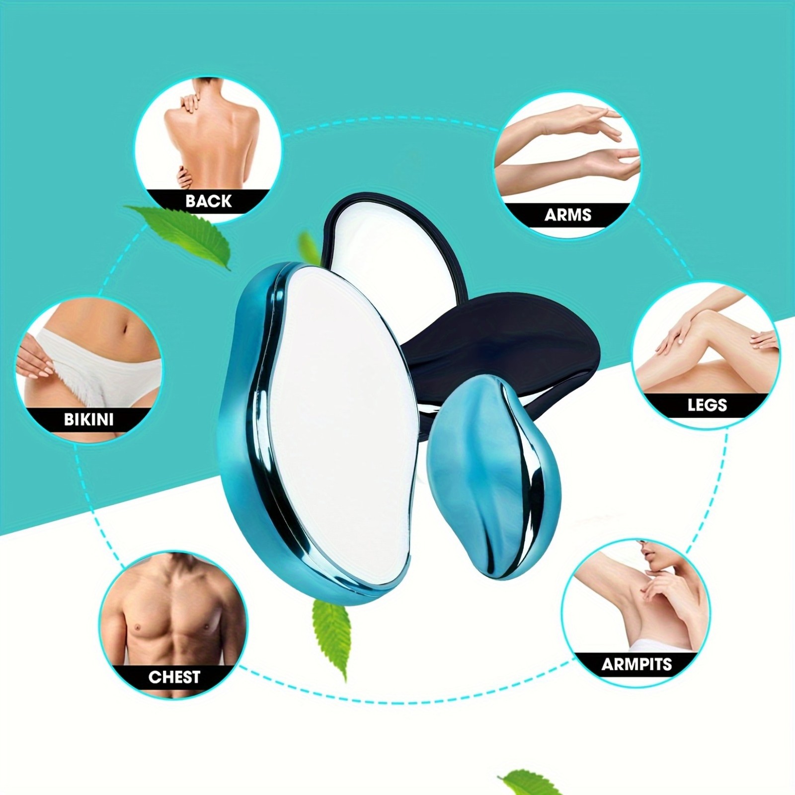 Reusable Unisex Compact Hair Removal Tool No Power Required Blue Black