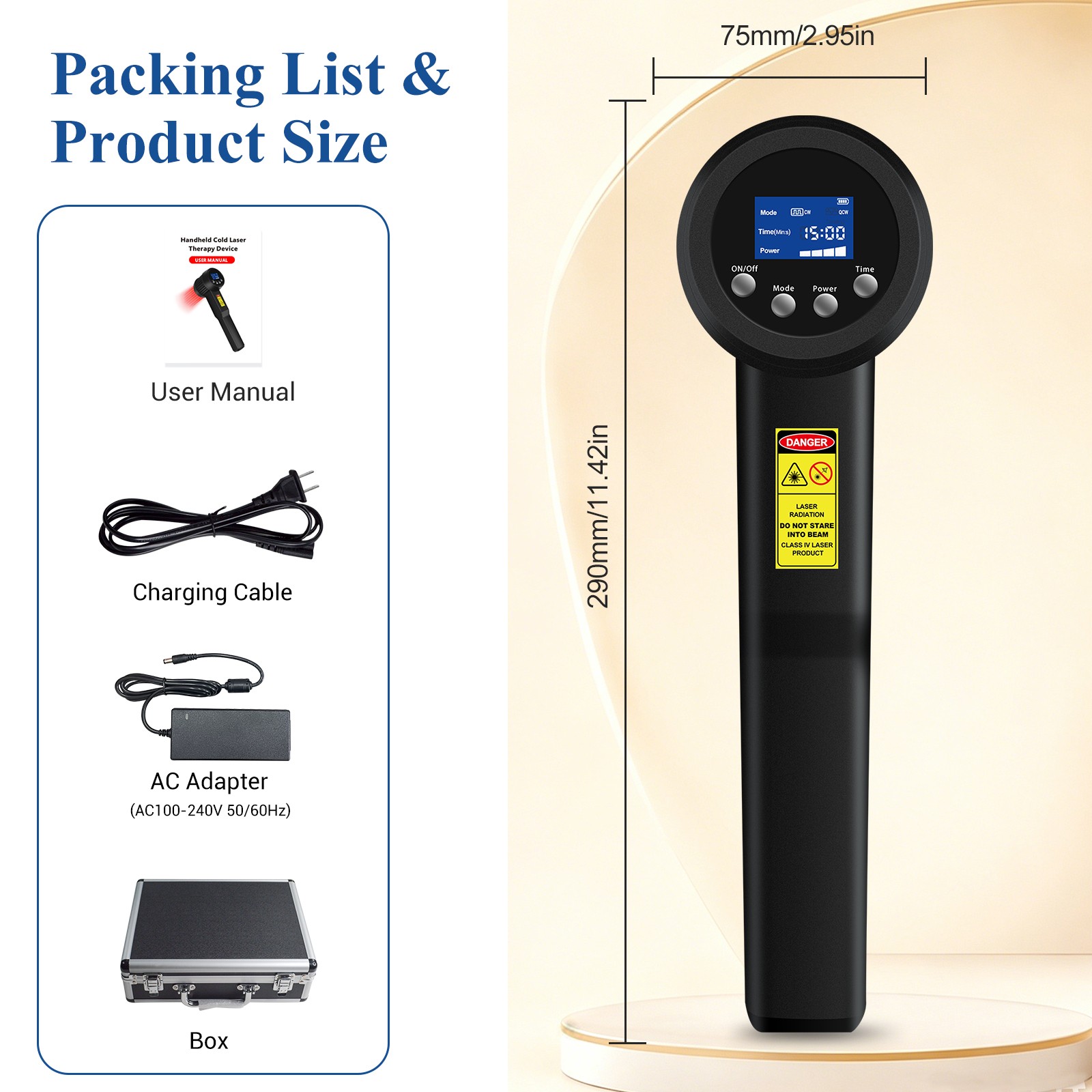 305W Super Pulsed Laser Therapy Device for Pain Relief 660nm 808nm 905nm Home
