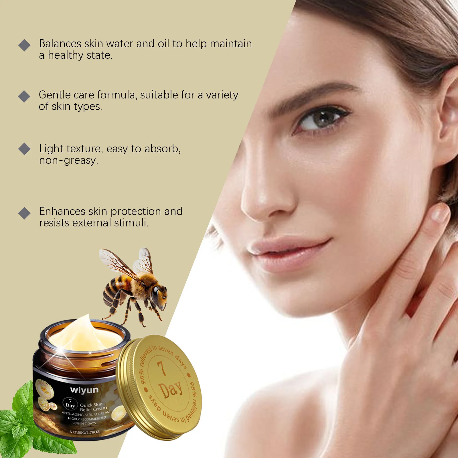 Face Cream for Dark Spots Removal Fine Lines 7 Day Repair Damaged Skin Firming