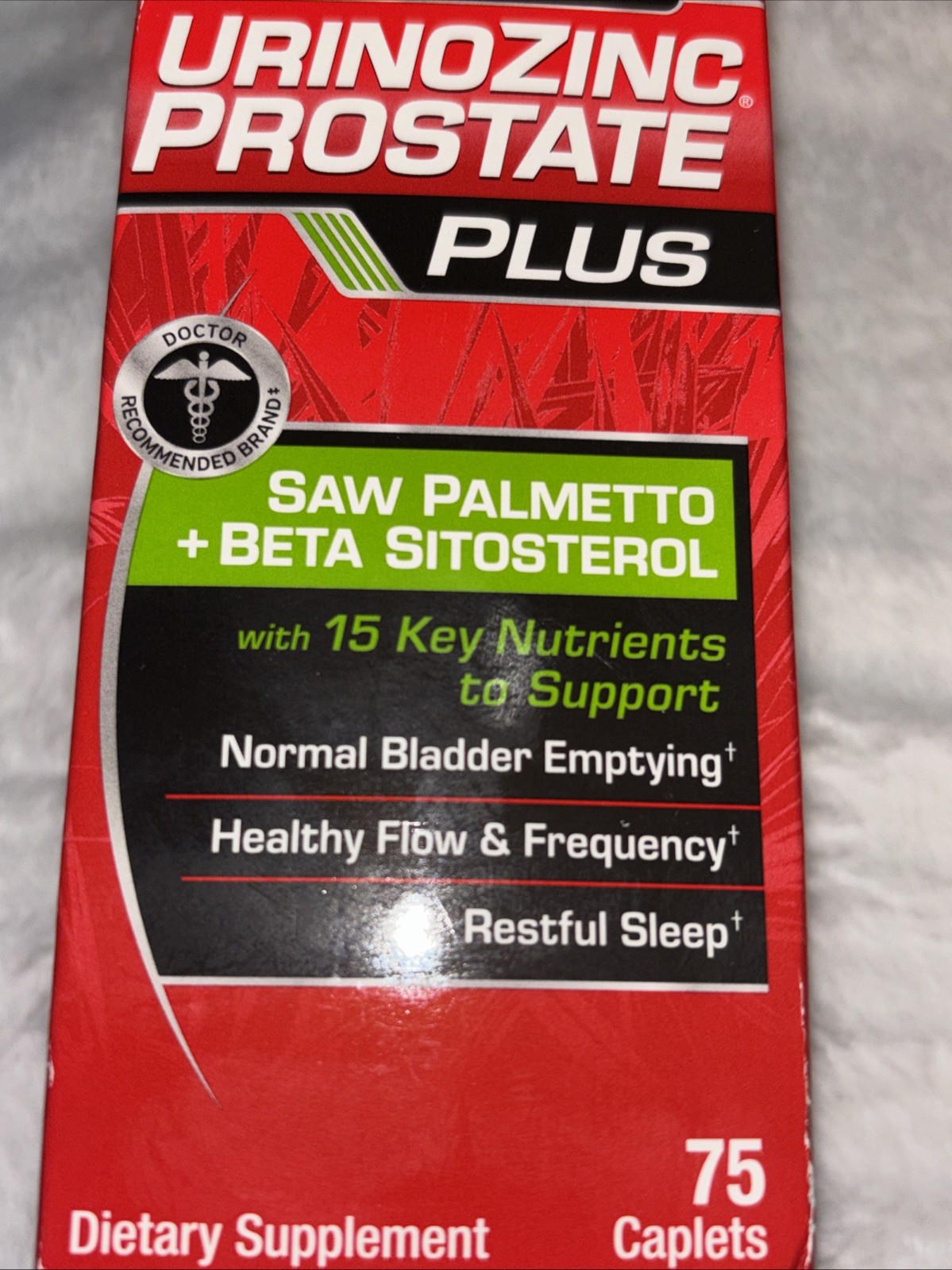 URINOZINC Prostate Plus Health Complex Beta Sitosterol & Saw Palmetto Supplement