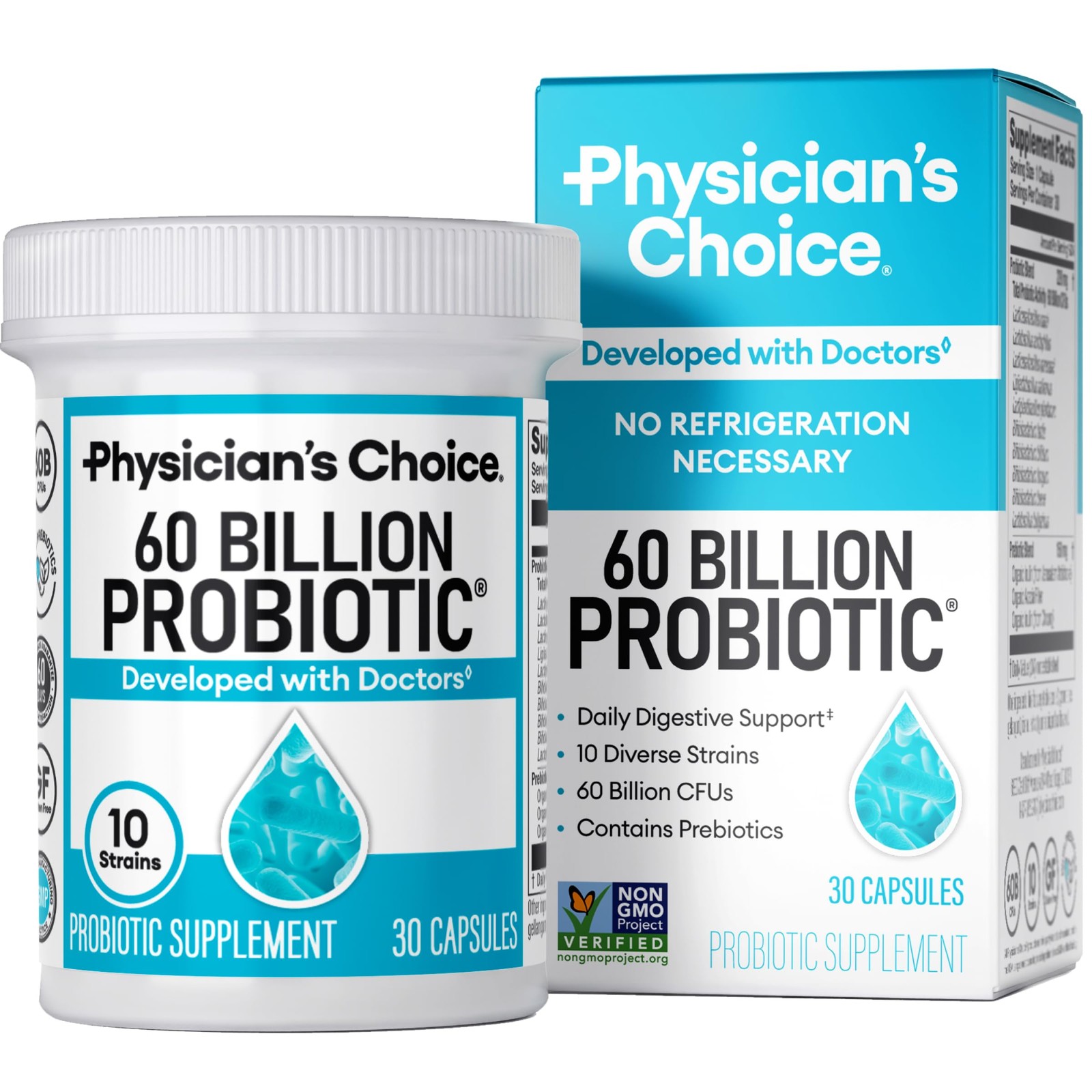 Physician’s CHOICE Probiotics 60 Billion CFU – 10 30 Count (Pack of 1), No