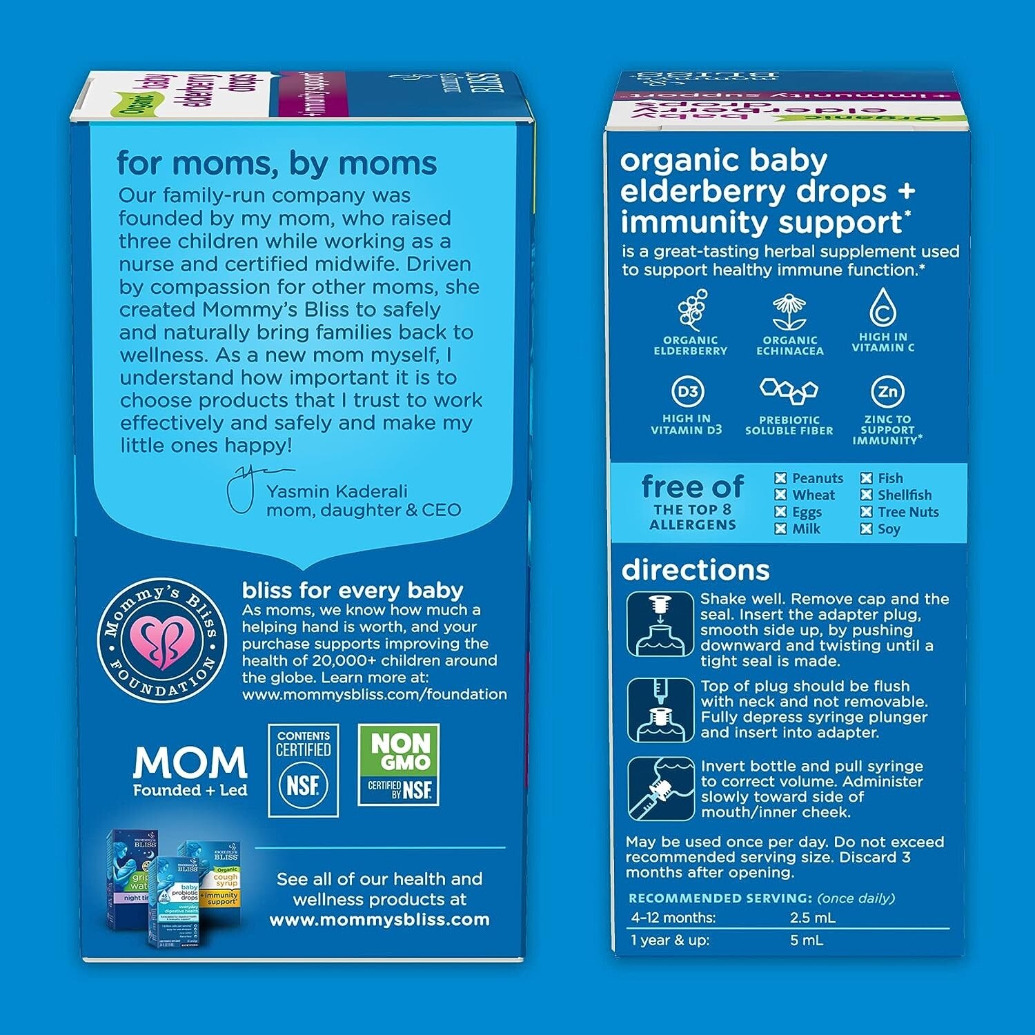 Mommy’s Bliss Organic Baby Elderberry Drops,Age 4 Months +,3 Fl Oz (36 Servings)