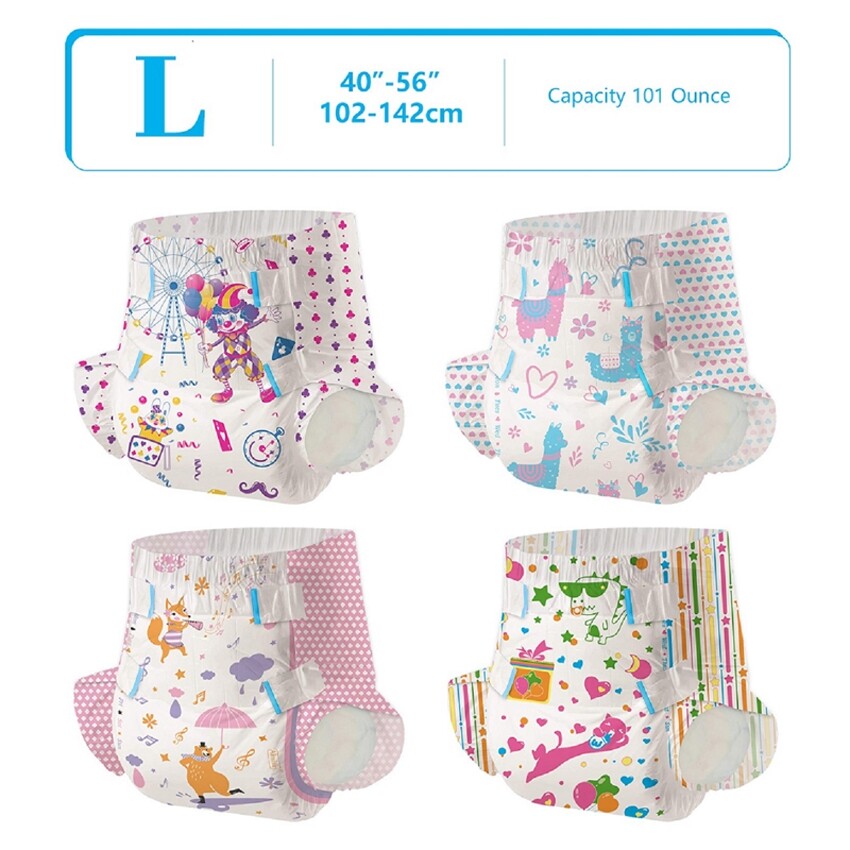 Aimisin Adult Diaper for Men Women, 7pcs Colorful Unique Print Adult Diapers