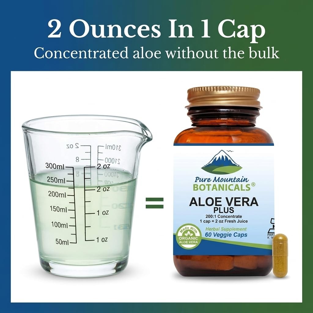 Pure Mountain Aloe Vera Capsules Organic Aloe Vera with Acemannan – Marshmallow