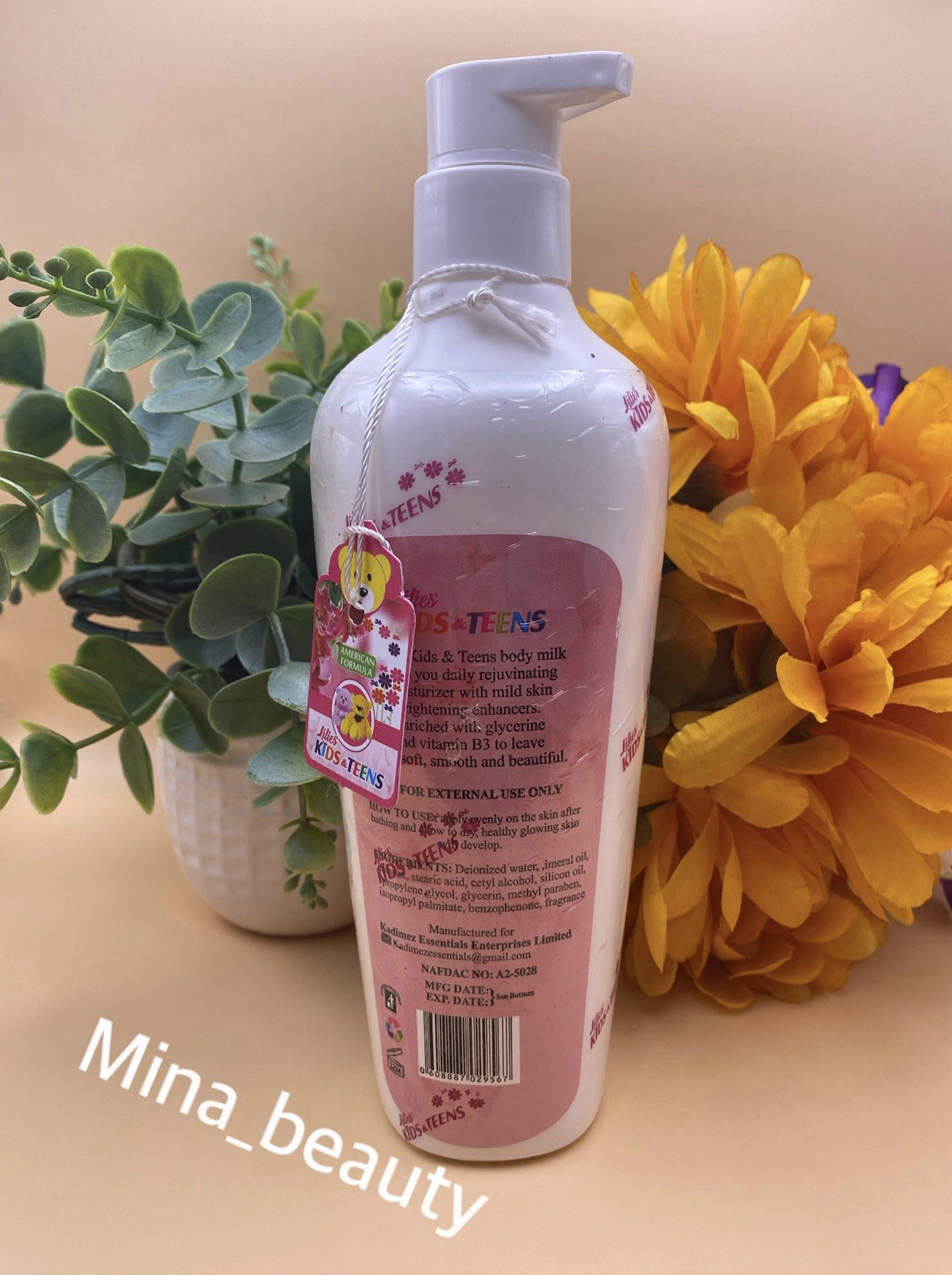 Lilies Kids & Teens Brightening Moisturizing Body Milk SPF 15, 14.1 oz