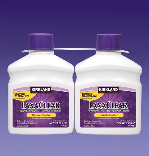 Laxative Polyethylene Glycol – Kirkland Signature LaxaClear 100 Doses VS MiraLAX