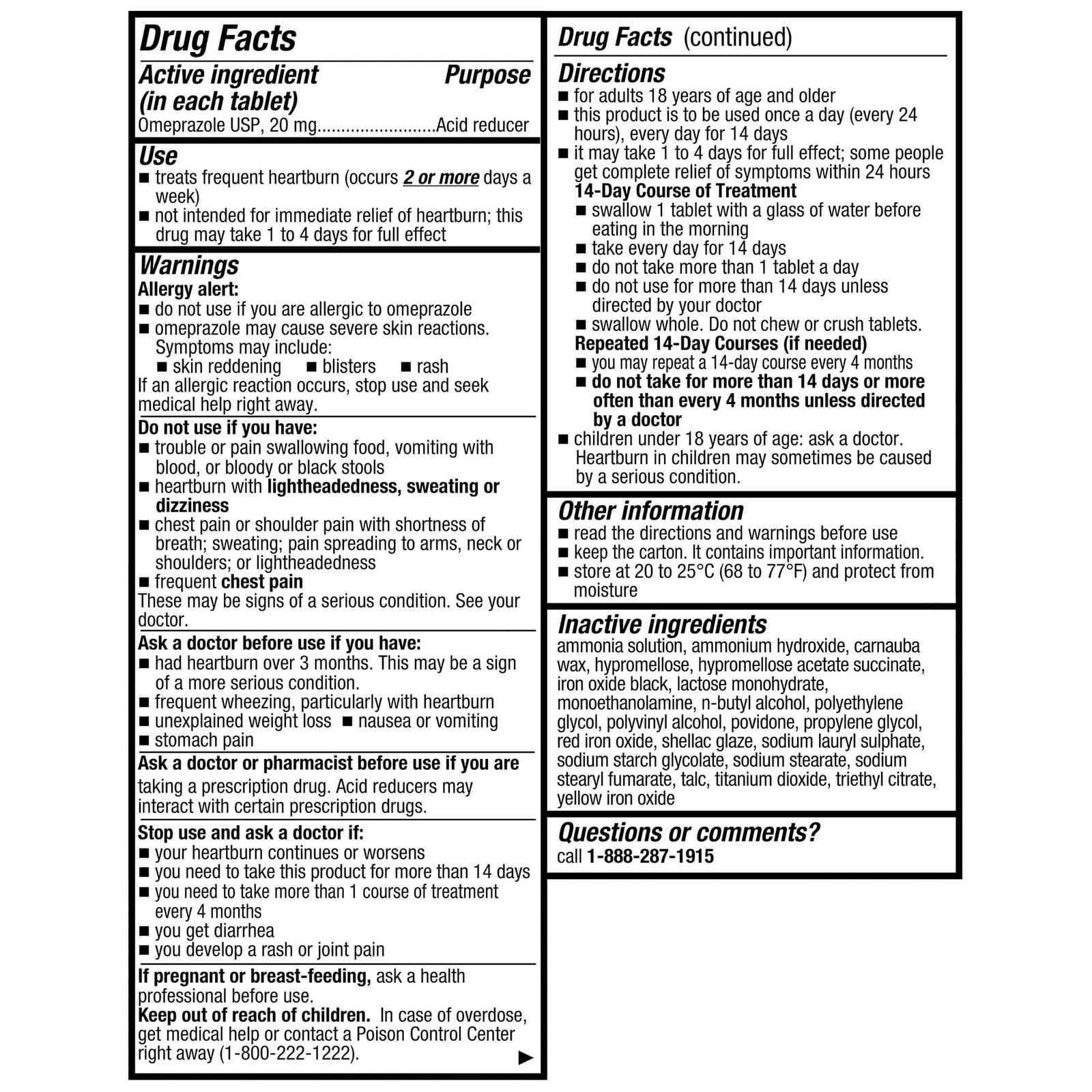 Equate Omeprazole 20mg Delayed Release Acid Reducer Tablets 42 Tablets
