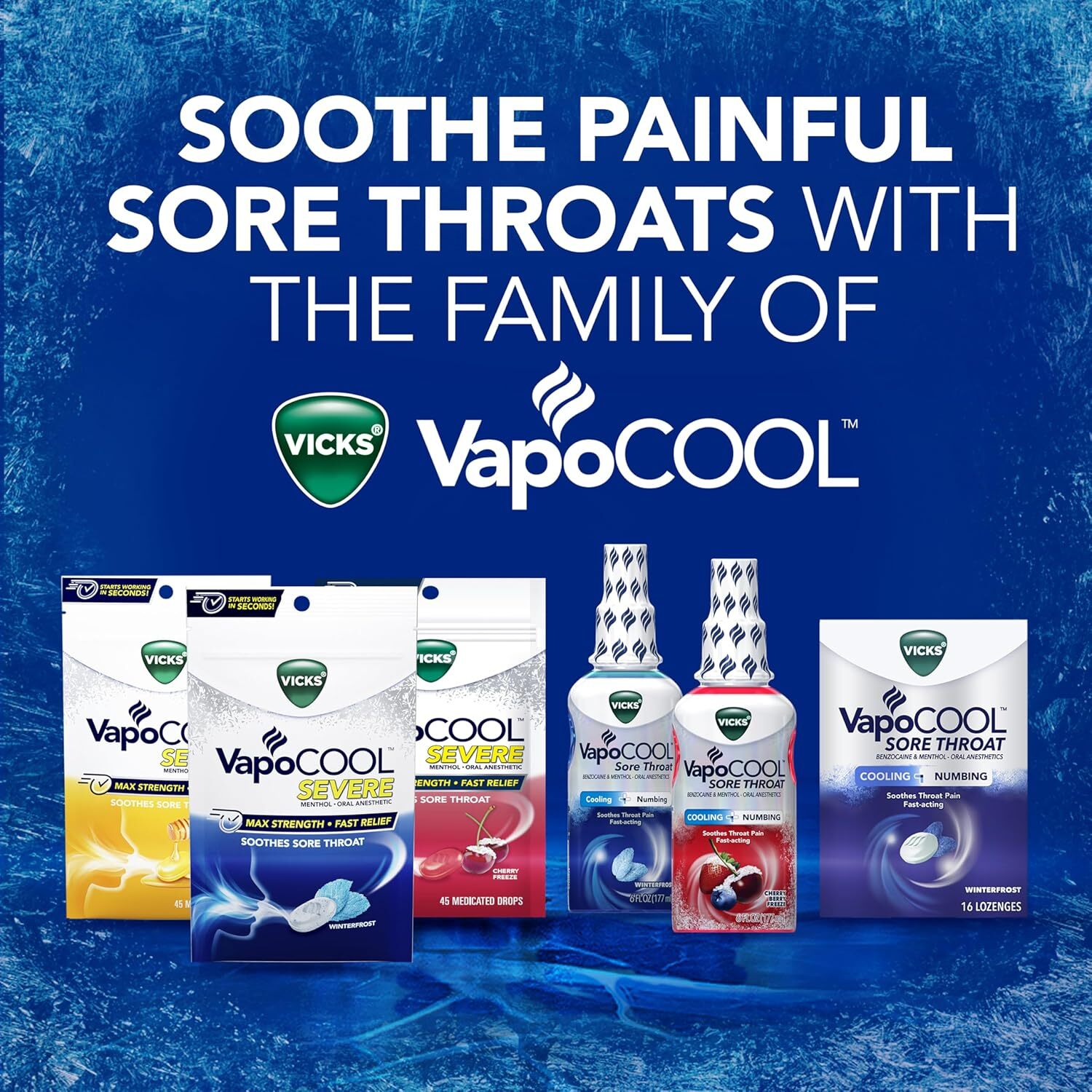 Vicks VapoCOOL SEVERE Medicated Drops 45ct, Maximum-Strength