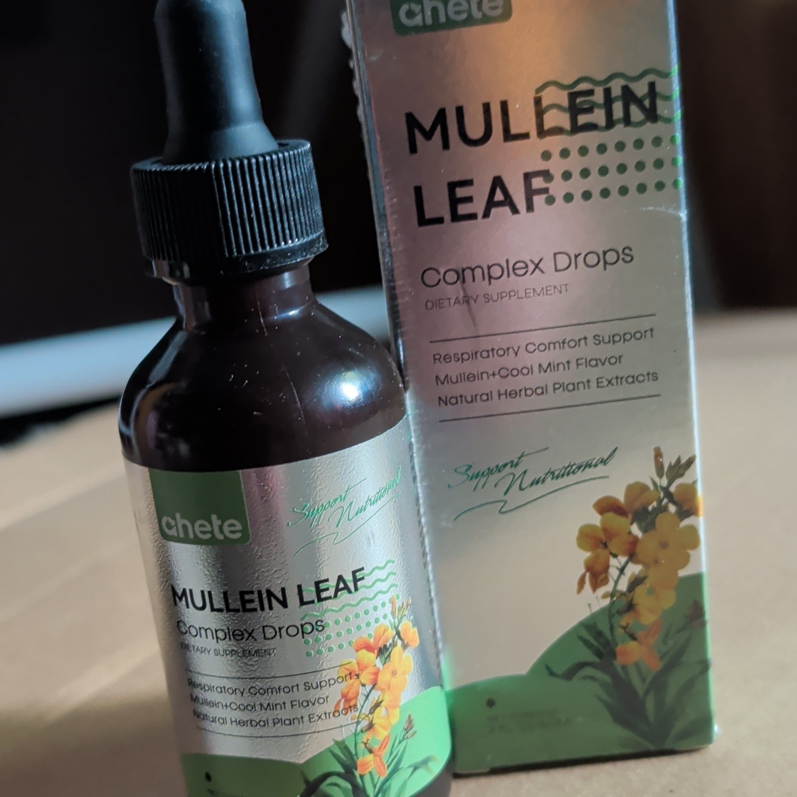 Chete Mullein Leaf Complex Drops 2000mg Cool Mint Respiratory Support