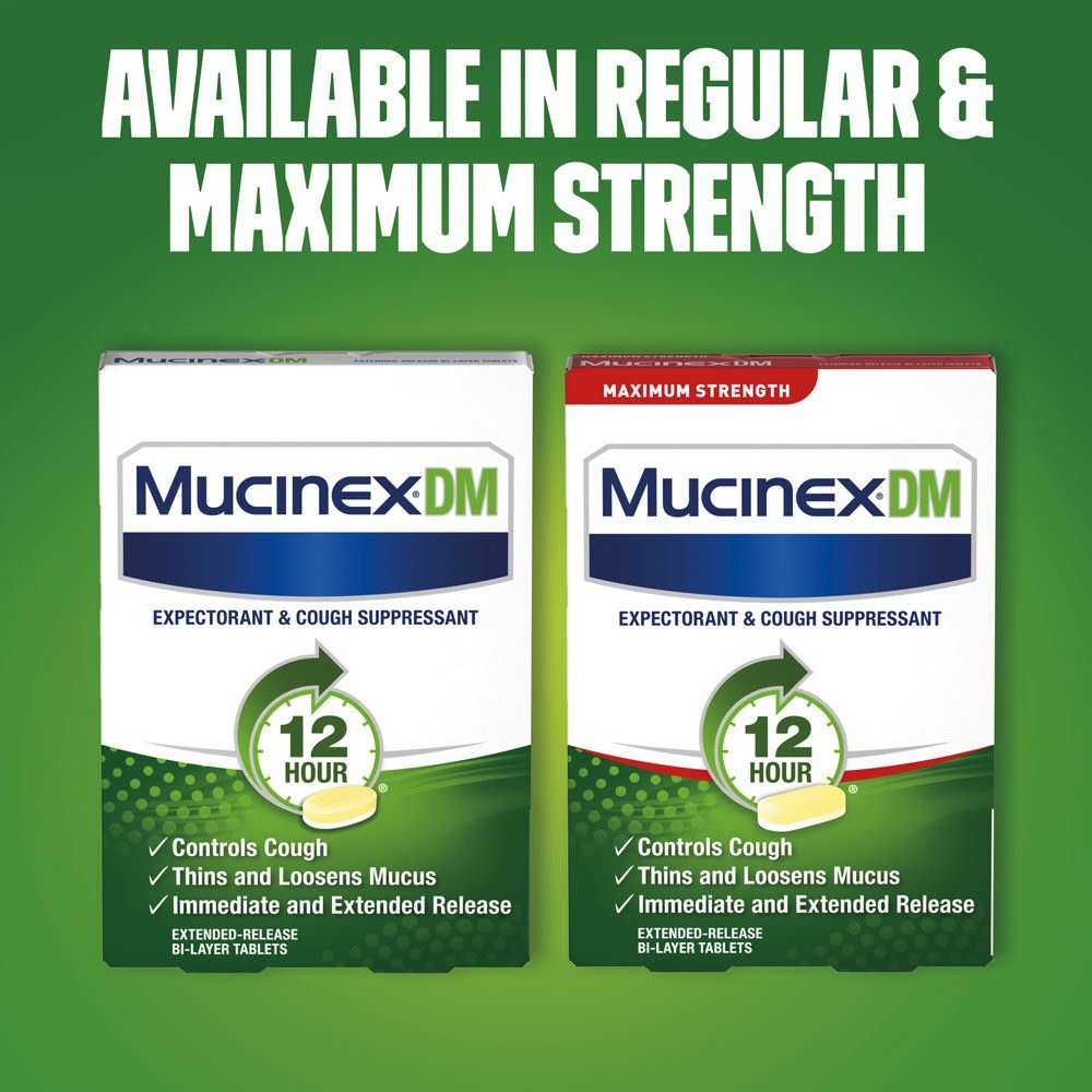 Mucinex Dm 12 Hr Max Strength Expectorant Cough Suppressant Tablets 42Ct