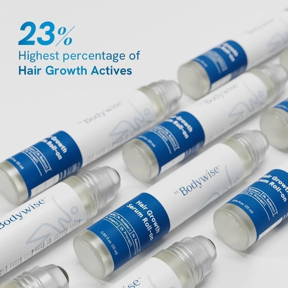 NEW Be Bodywise Hair Growth Serum Roll On – 3% Rosemary, 3% Redensyl & 2% – 25ml