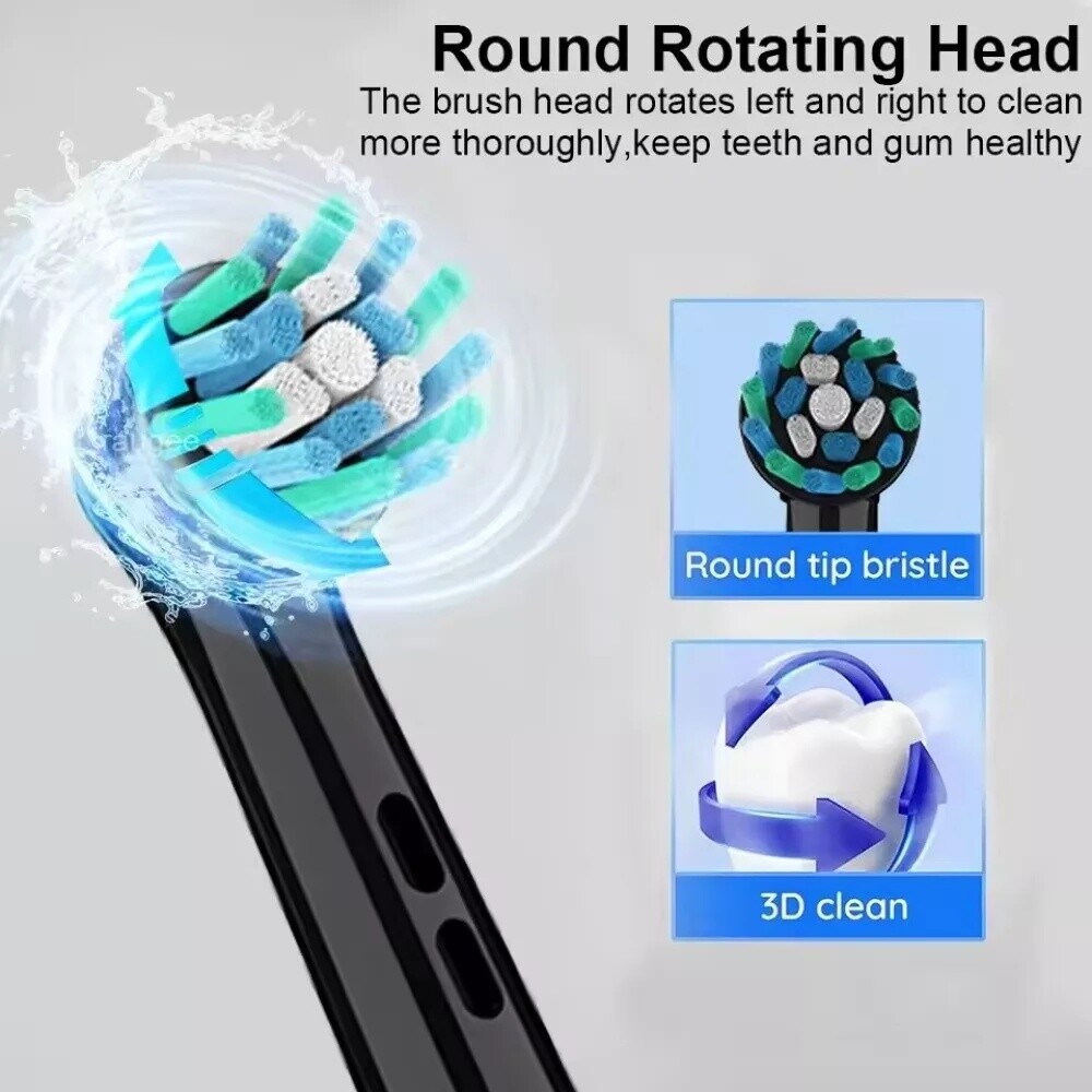Pro Rotating Electric Toothbrush Rechargeable With 4 Brush Heads 5 Modes Timer