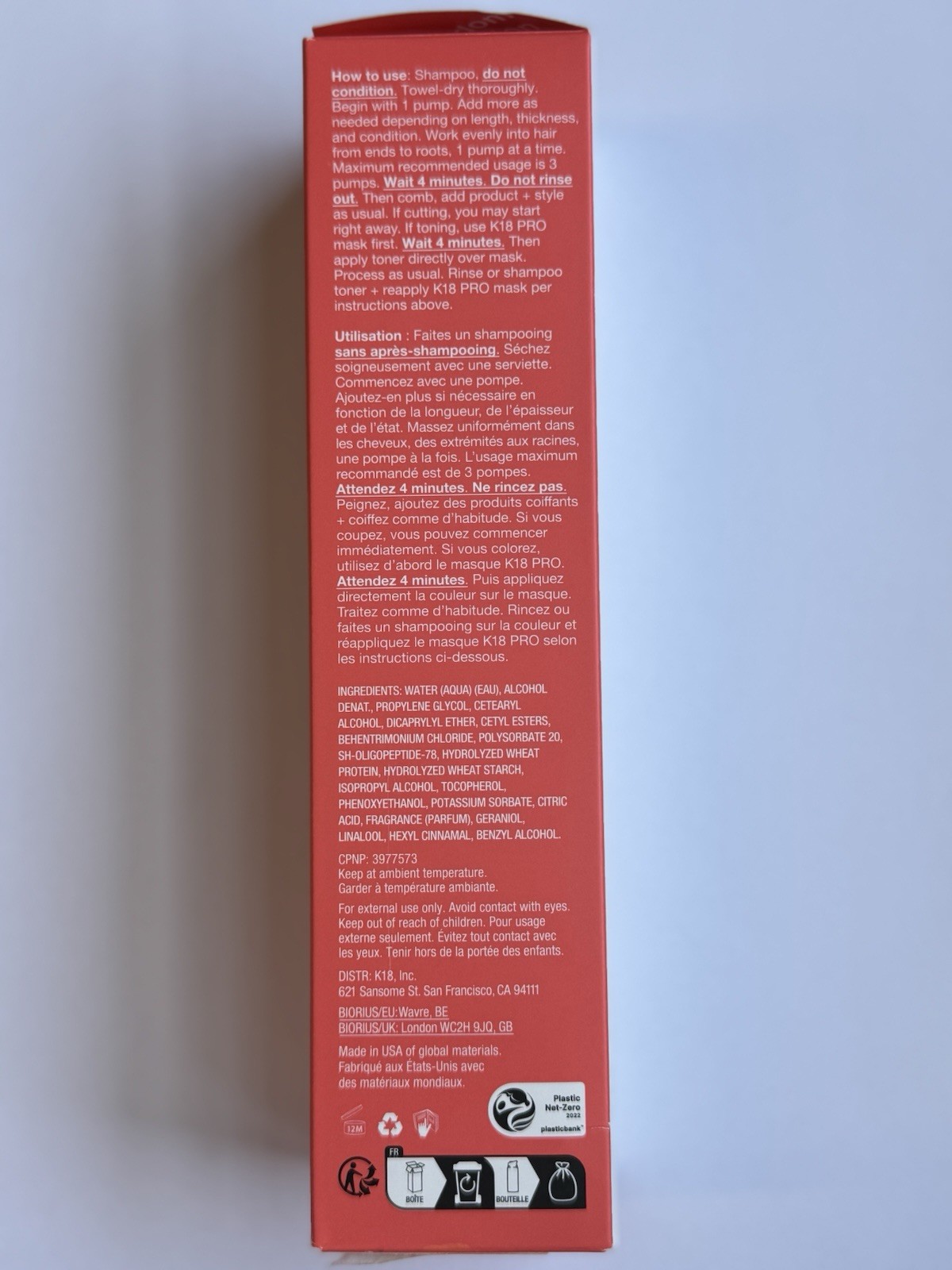 K18 Biomimetic Professional Molecular Repair Hair Mask 150ml/5oz RETAIL $120