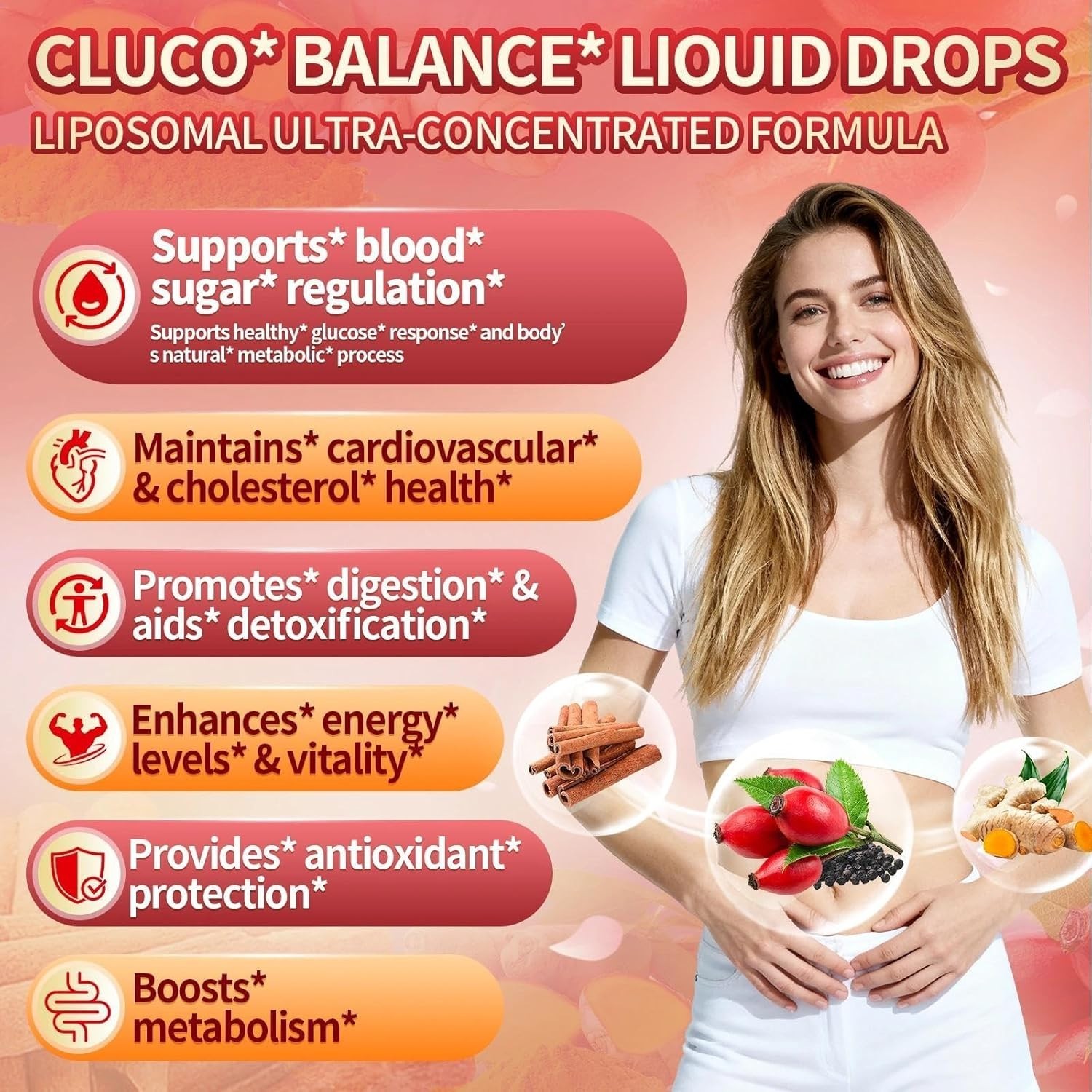 Berberine with Ceylon Cinnamon Supplement Liquid Drops + Bitter Melon Extract