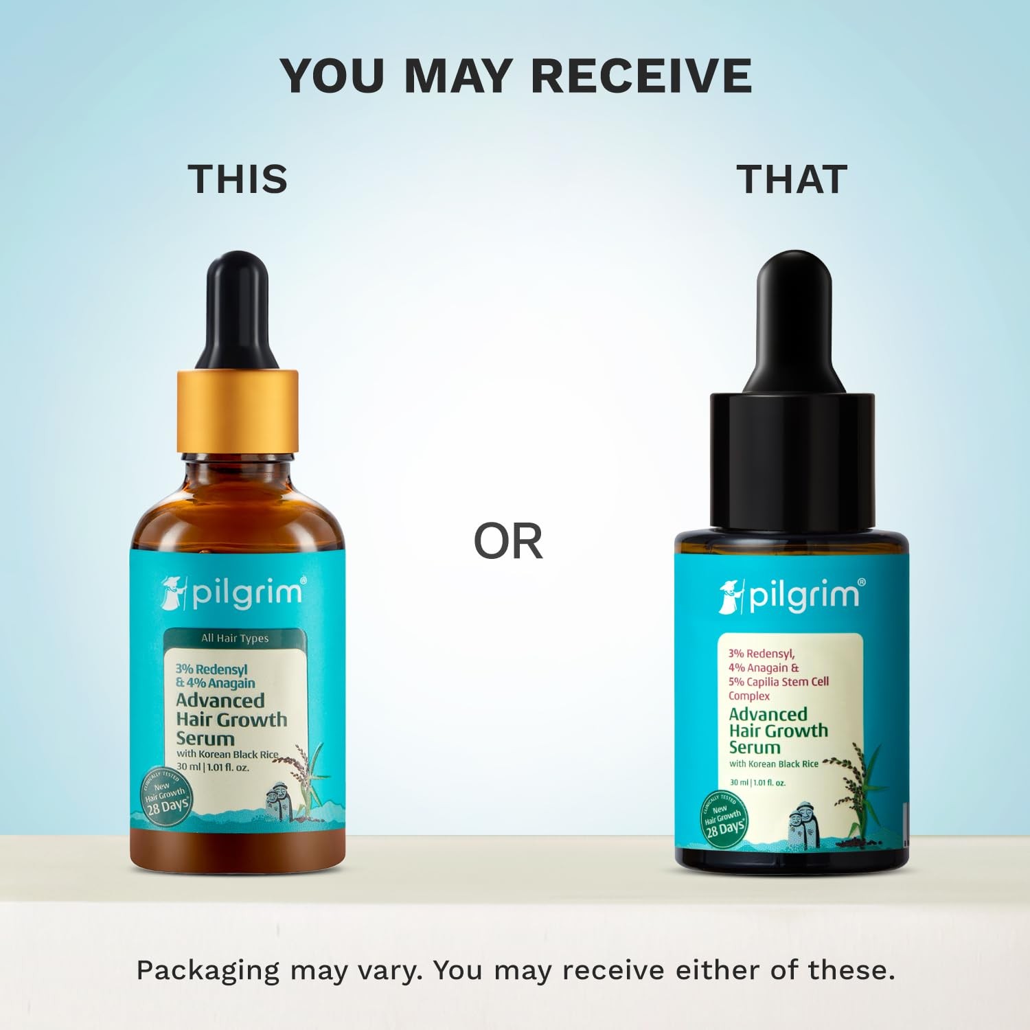 Pilgrim Advanced Hair Growth Serum Redensyl Anagain Rosemary pack of 30ml x 2