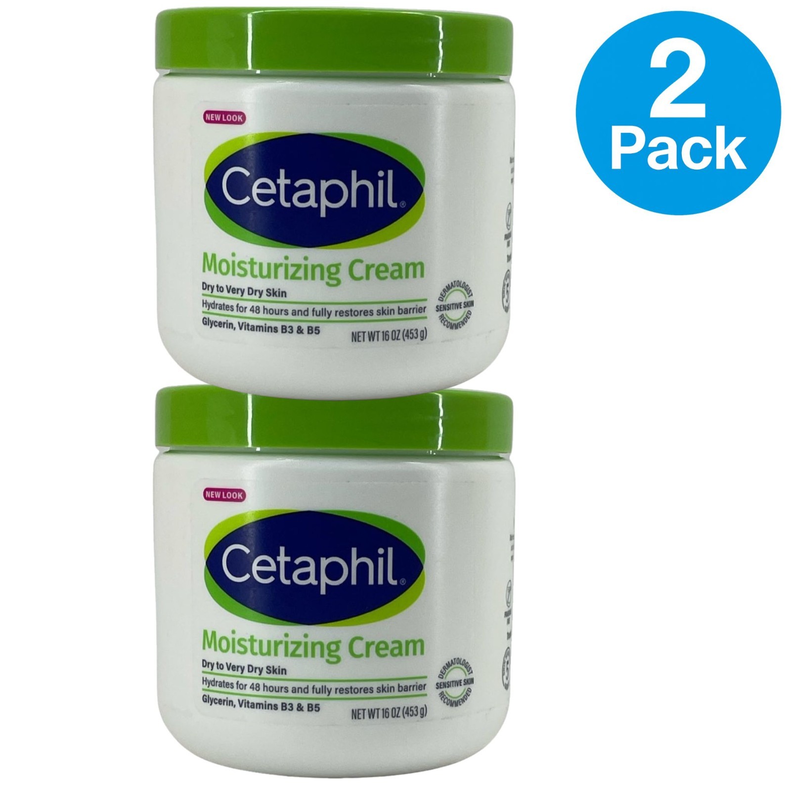 Cetaphil Moisturizing Cream Dry to Very Dry Sensitive Skin 16oz 2 Pack New