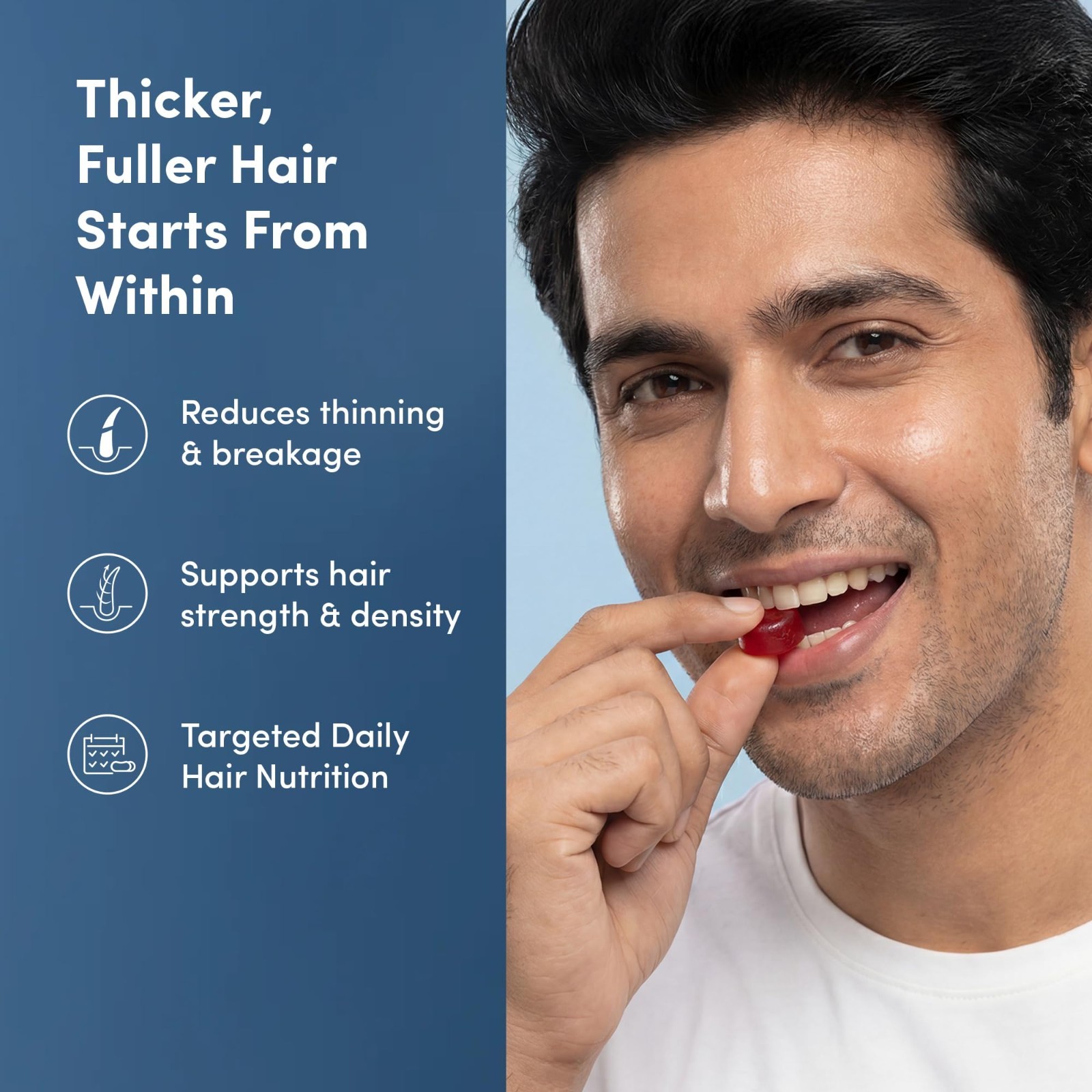Man Matters Biotin Hair Gummies (30N) | No Added Sugar | With Biotin, DHT