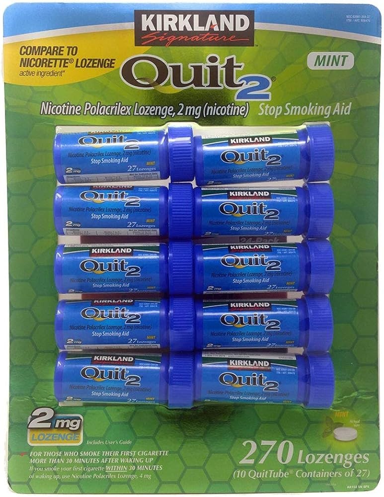 Kirkland Signature Quit2 Lozenges 2mg, 270ct * Nicotine Polacrilex, Stop Smoking