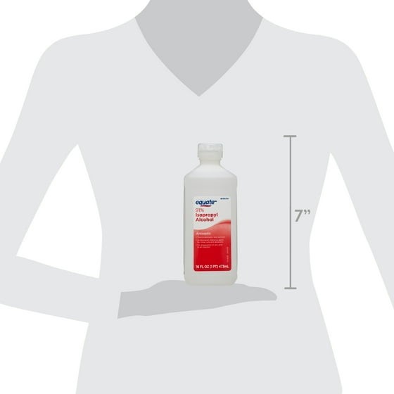 Equate 91% Isopropyl Alcohol Liquid Antiseptic, 16 fl oz (4 Pack )