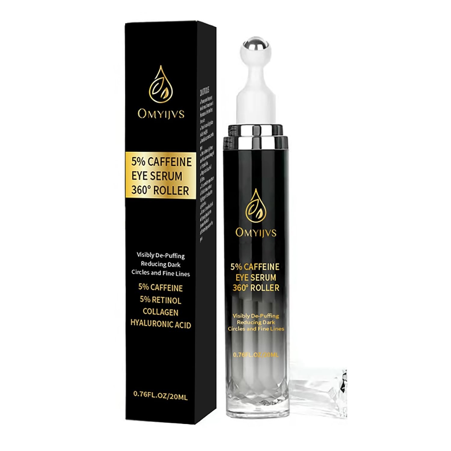 Caffeine Eye Cream, under Eye Cream for Dark Circles and Puffiness, Eye Serum An