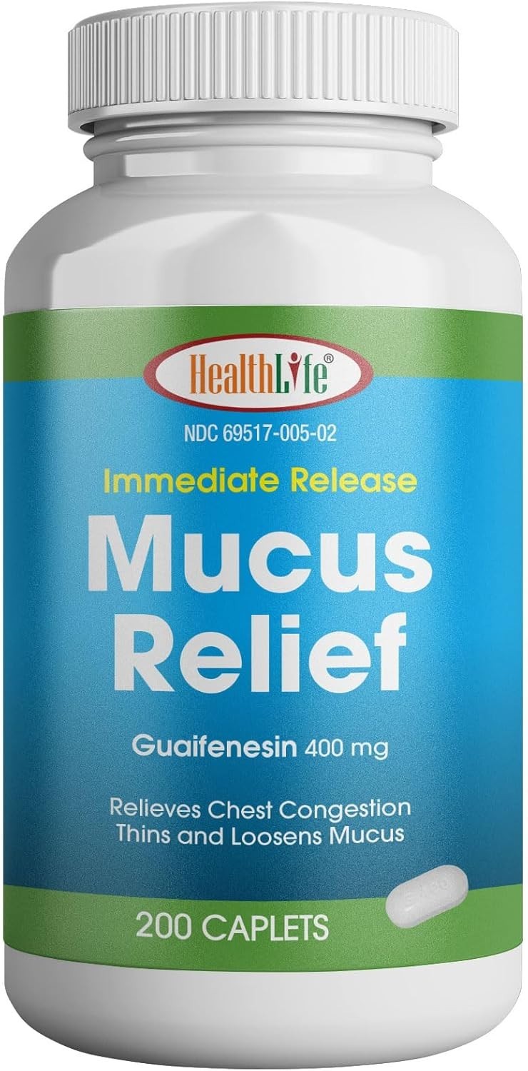 Mucus Relief Guaifenesin Caplets 400 Mg, Immediate Release Fast Acting – USA