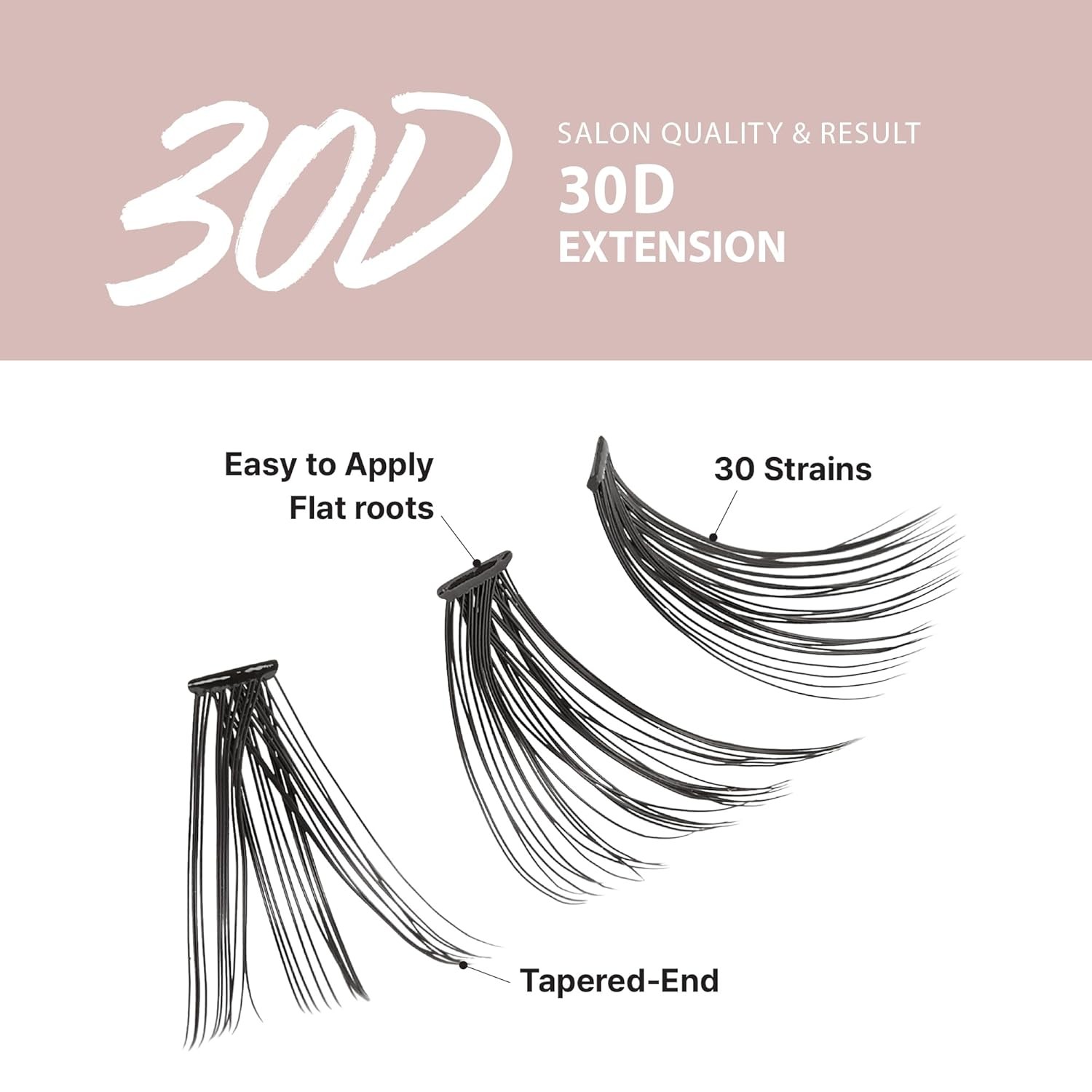 i-ENVY 30D Extension Cluster Individual Lashes, Easy to Apply, Long, Black