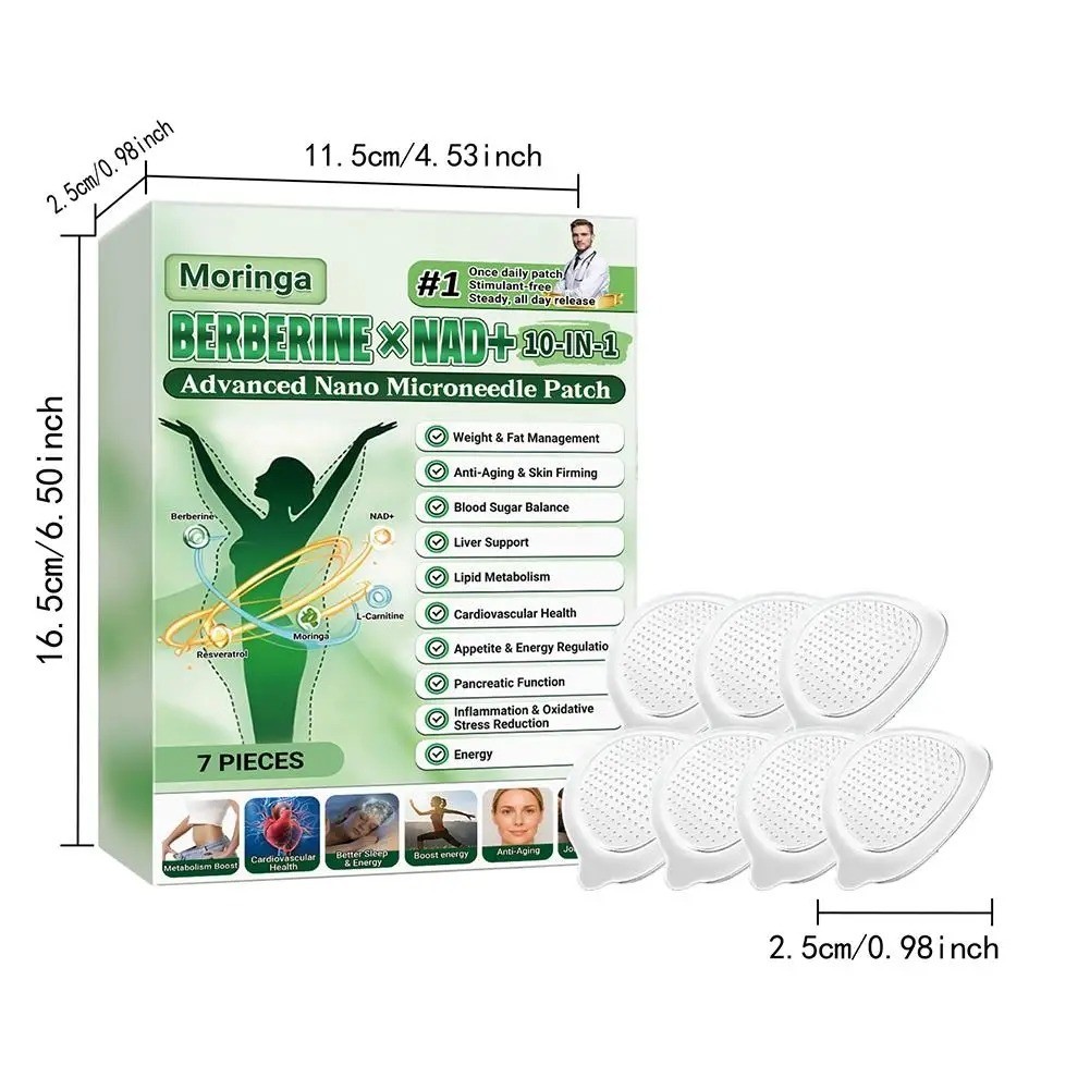 Moringa Berberine x NAD+ 10-in-1 Advanced Nano Microneedle Patches New