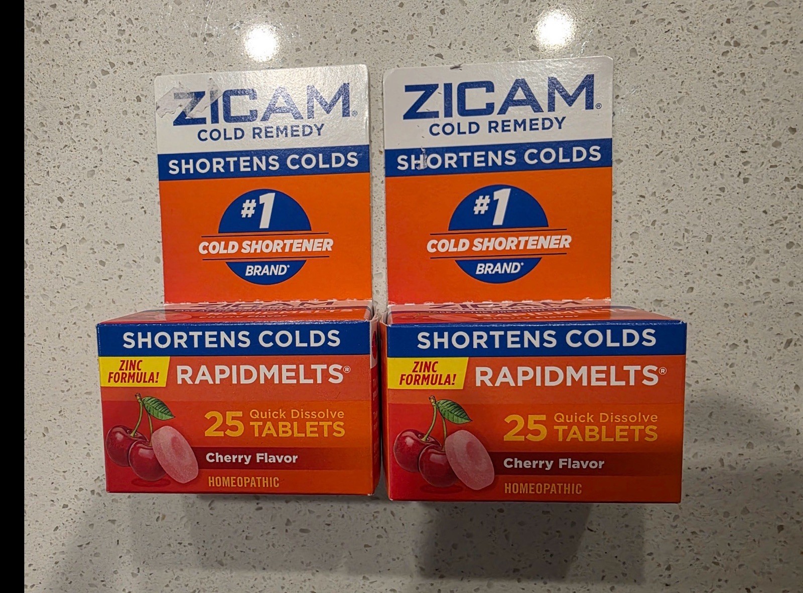 Zicam Homeopathic Cold Remedy Rapid Melts Tablets Cherry Flavor 25ct (2packs)
