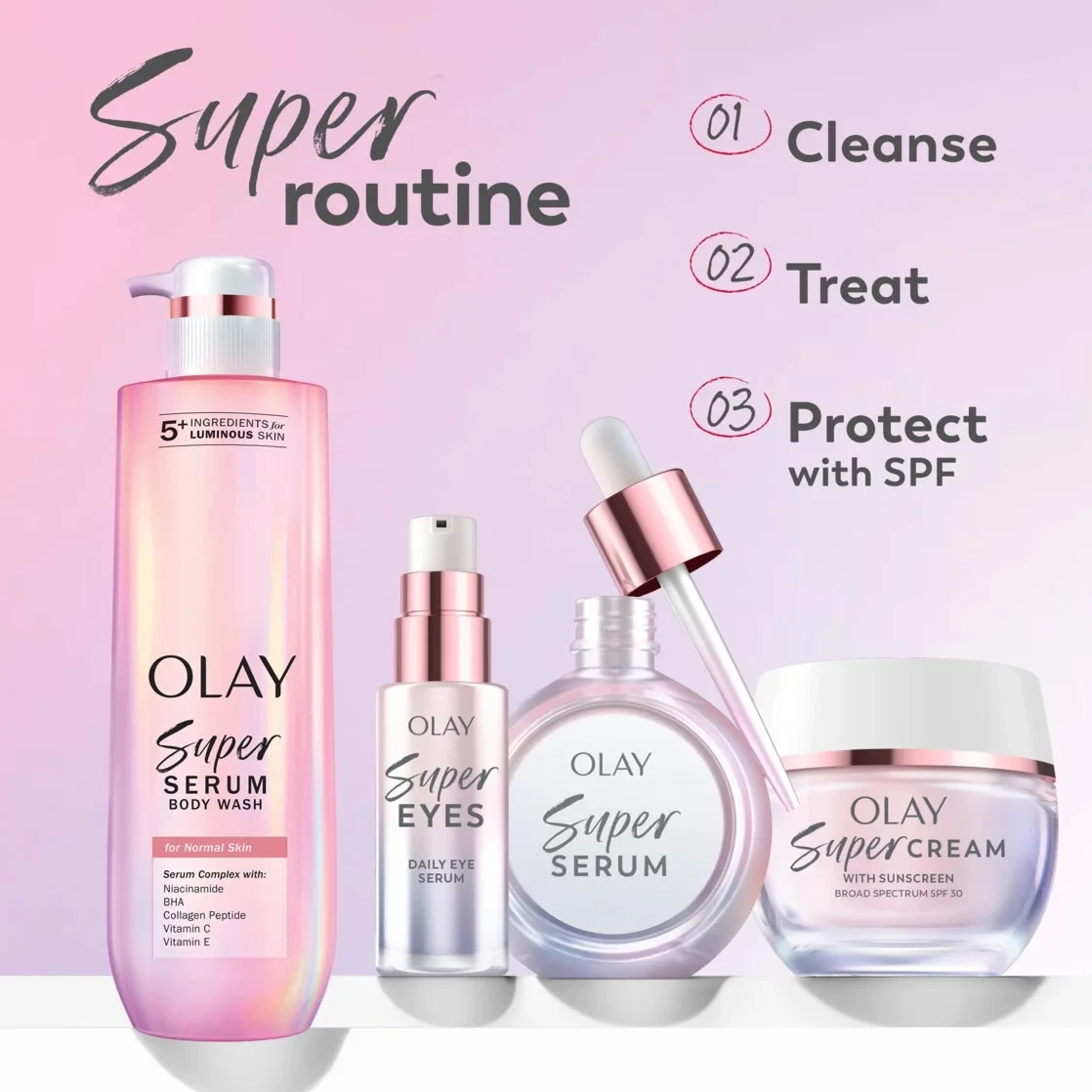 Olay Super Cream SPF 30 – 5-in-1 Face Moisturizer with Vitamin C & Peptides, 1.7