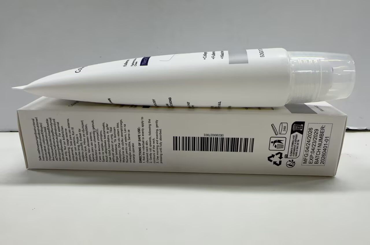 Magec Collagen Fullerene Neck Cream Firming Tightening with Roller 50g