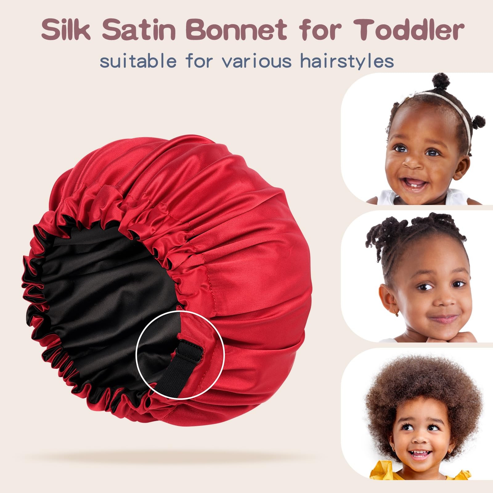 Baby Bonnet for 6-36 Months Sleeping: Reversible Months, Claret-black
