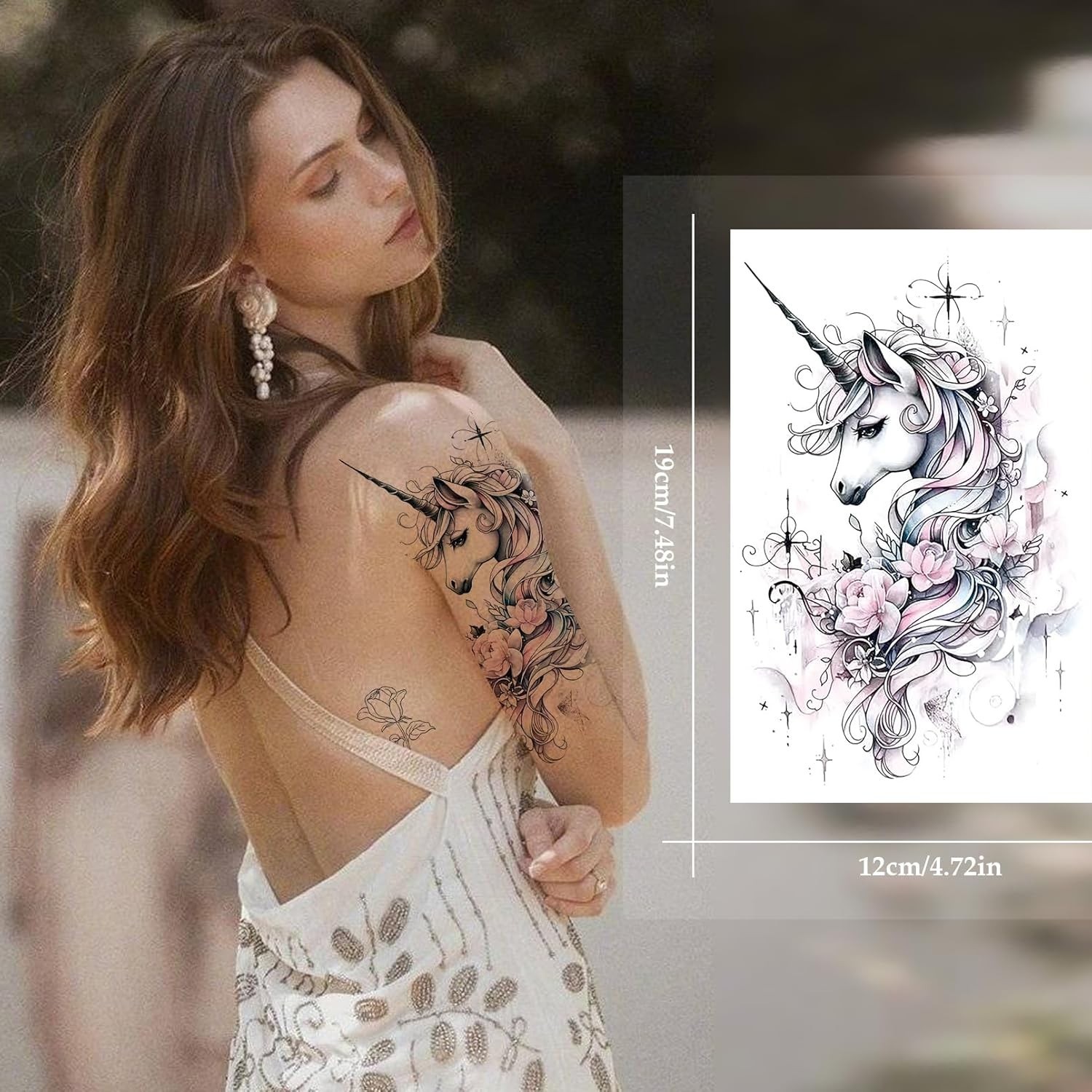 68 Sheet Unicorn Temporary Tattoos for Women Girls Waterproof Arm Sleeve Tattoo