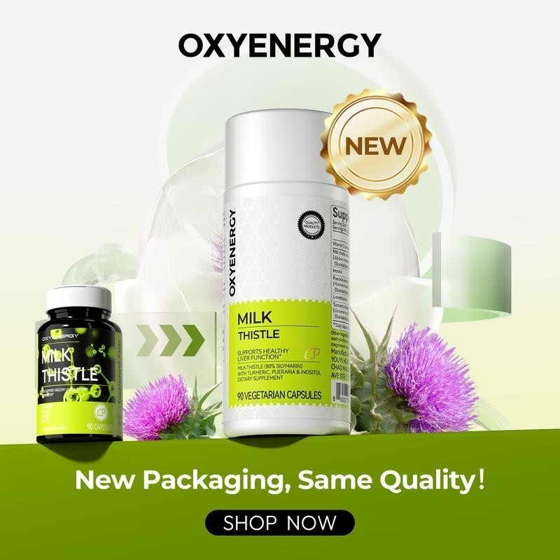Oxyenergy Milk Thistle Liver Detox & Colon Cleanse,Organic Liver Health Support