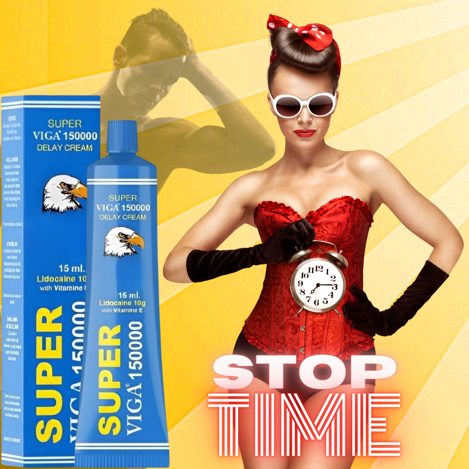 Viga 150000 for Men Long-Lasting Delay Cream 100% Natural Pack of 2