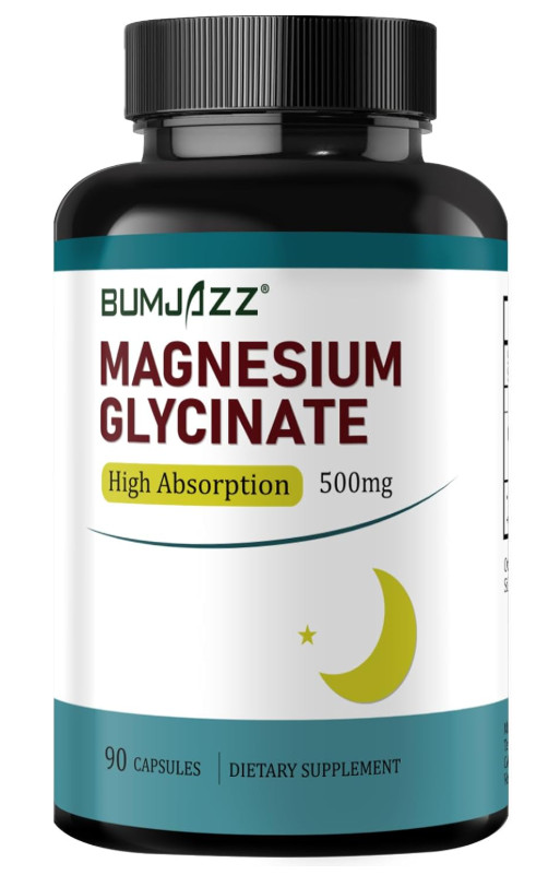 Magnesium Glycinate 500mg 90 Capsules Sleep Aid Muscle Support Gentle Stomach