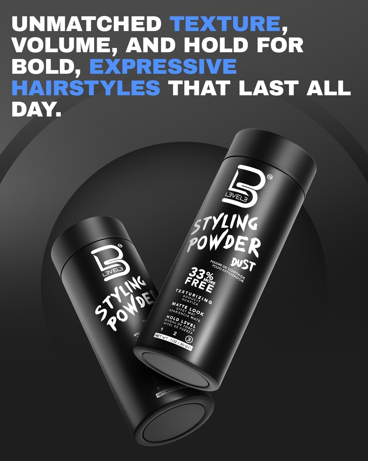 Level 3 Styling Powder – Natural Look Mens Powder – Easy to Apply with No Oil…