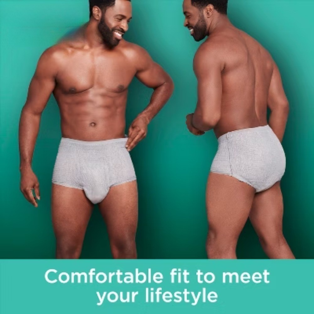 Depend Fresh Protection Men’s Incontinence Underwear – Max Absorbency, Gray