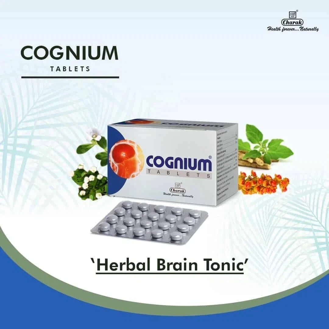 Charak Cognium Ayurvedic Tablet – 60 Tabs (3 Strips) for Brain & Memory Support