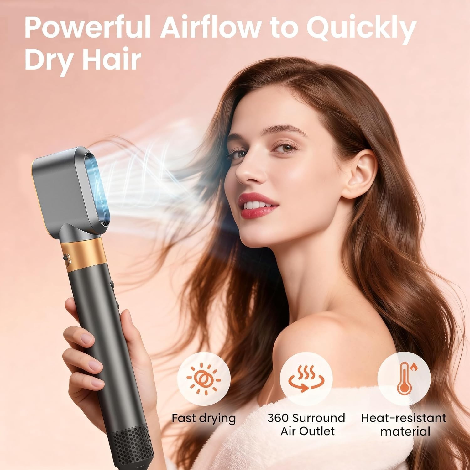 Nickel/Copper Pre-Styling Dryer Nozzle – Achieve Salon-Worthy Blowouts at Home