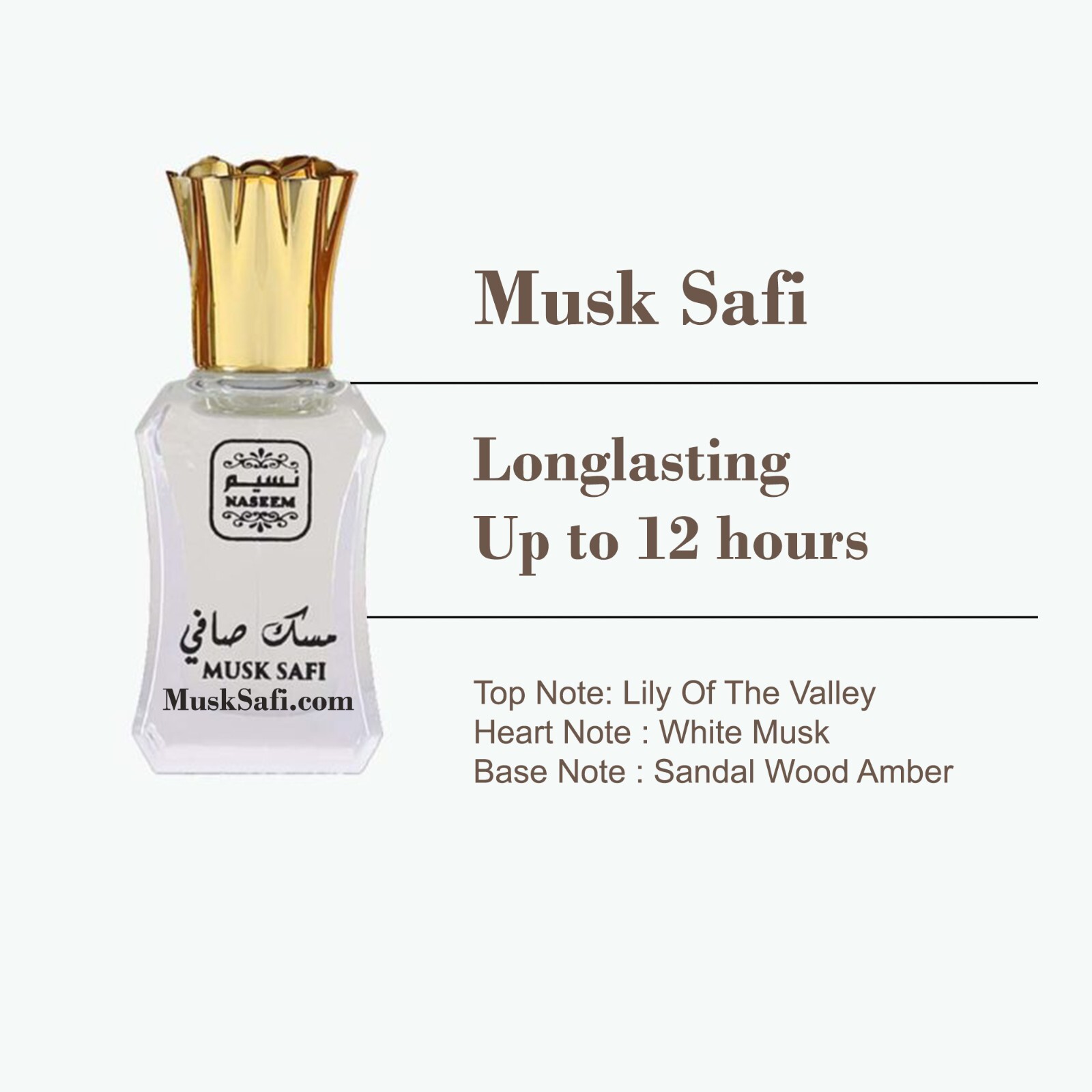 Musk Safi 12ml Unisex Perfume Oil / Attar by Naseem United Arab Emirates