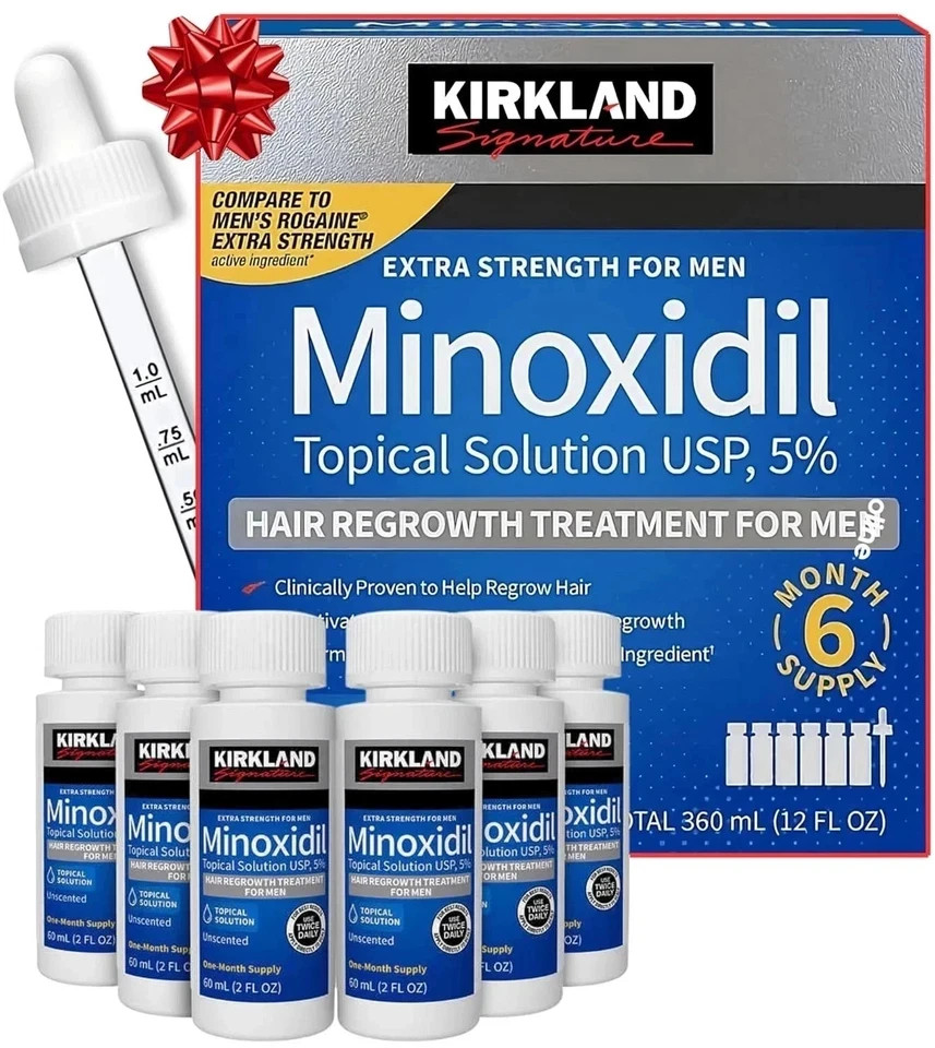 Kirkland Minoxidil 5% Extra Strength Men 6 Month Supply Hair Regrowth EXP 08/27+