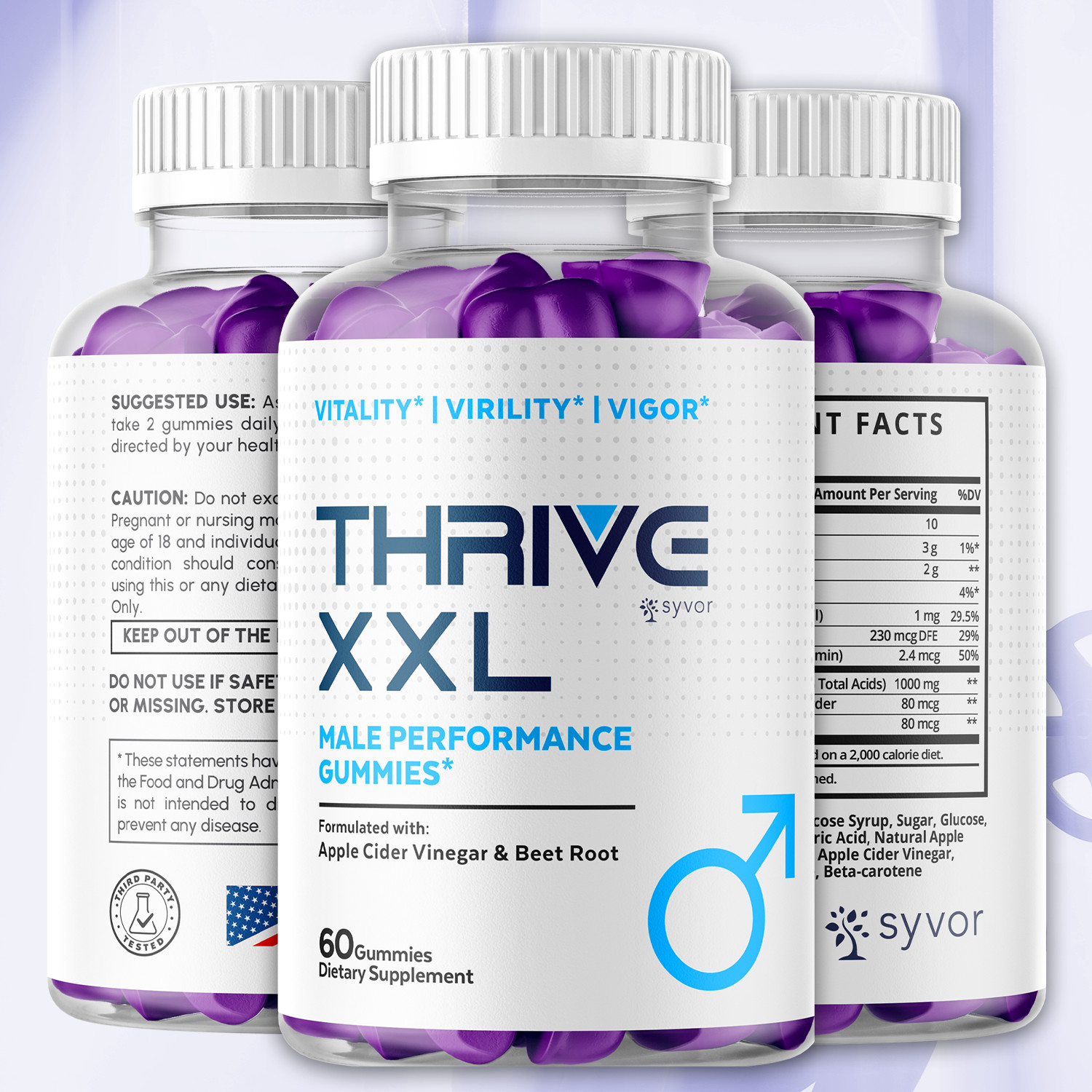 (2 Pack) Thrive XXL Male Gummys Advanced Formula ThriveXXL Vitamin 120 Gummies