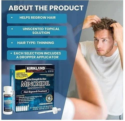 Kirkland Minoxidil 5% Extra Strength Men 6 Month Supply Hair Regrowth