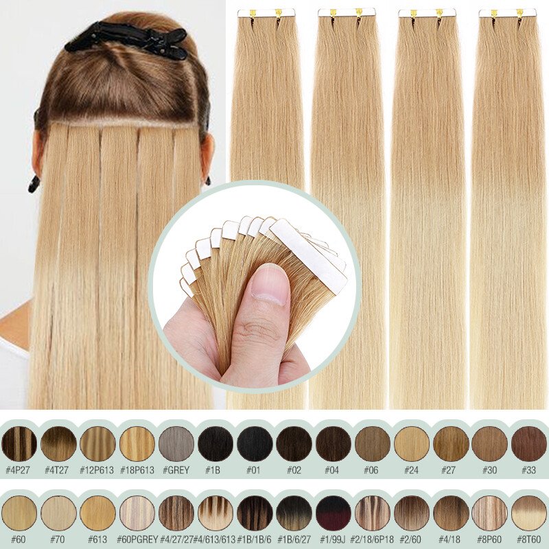 CLEARANCE Tape In Real Remy Human Hair Extension Highlight Skin Weft Thick 40PCS