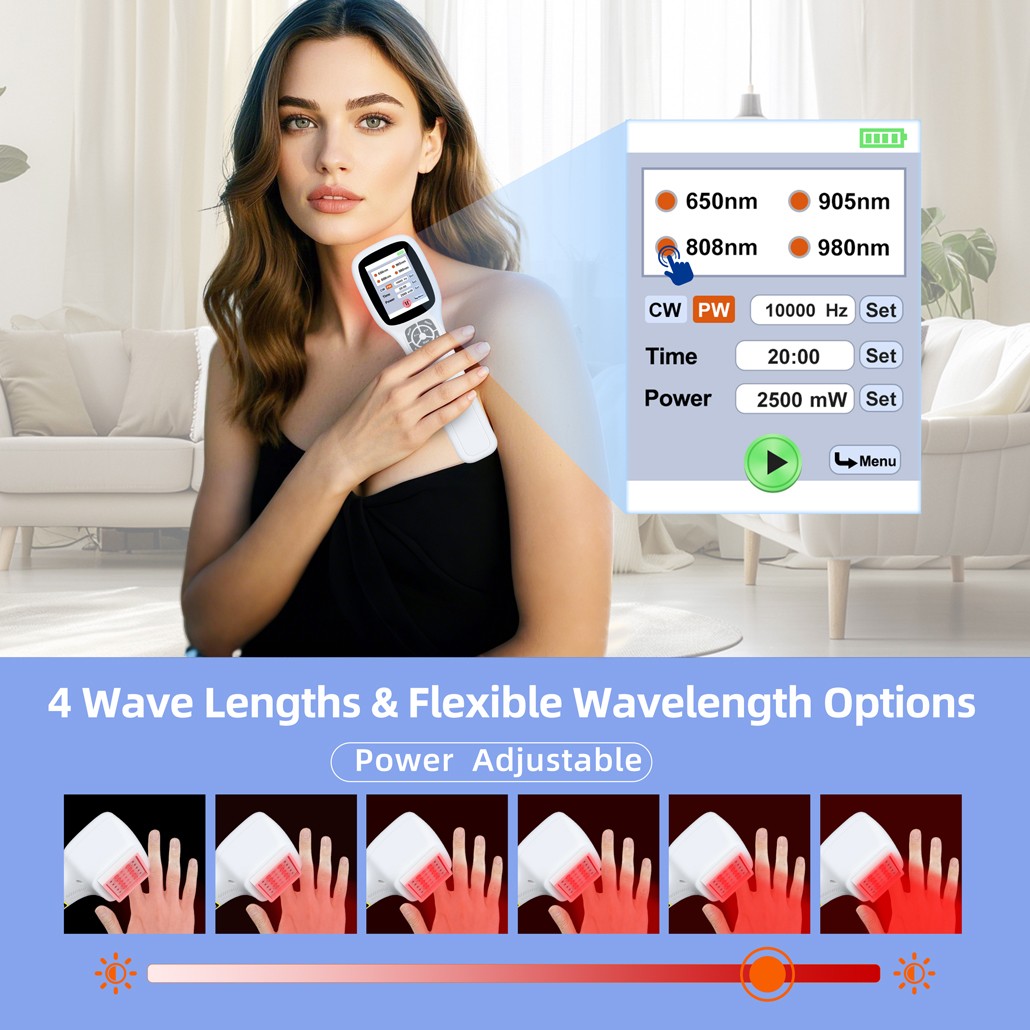 2500mW Cold Laser Therapy Device for Joints Muscle Pain Relief 650/808/905/980nm