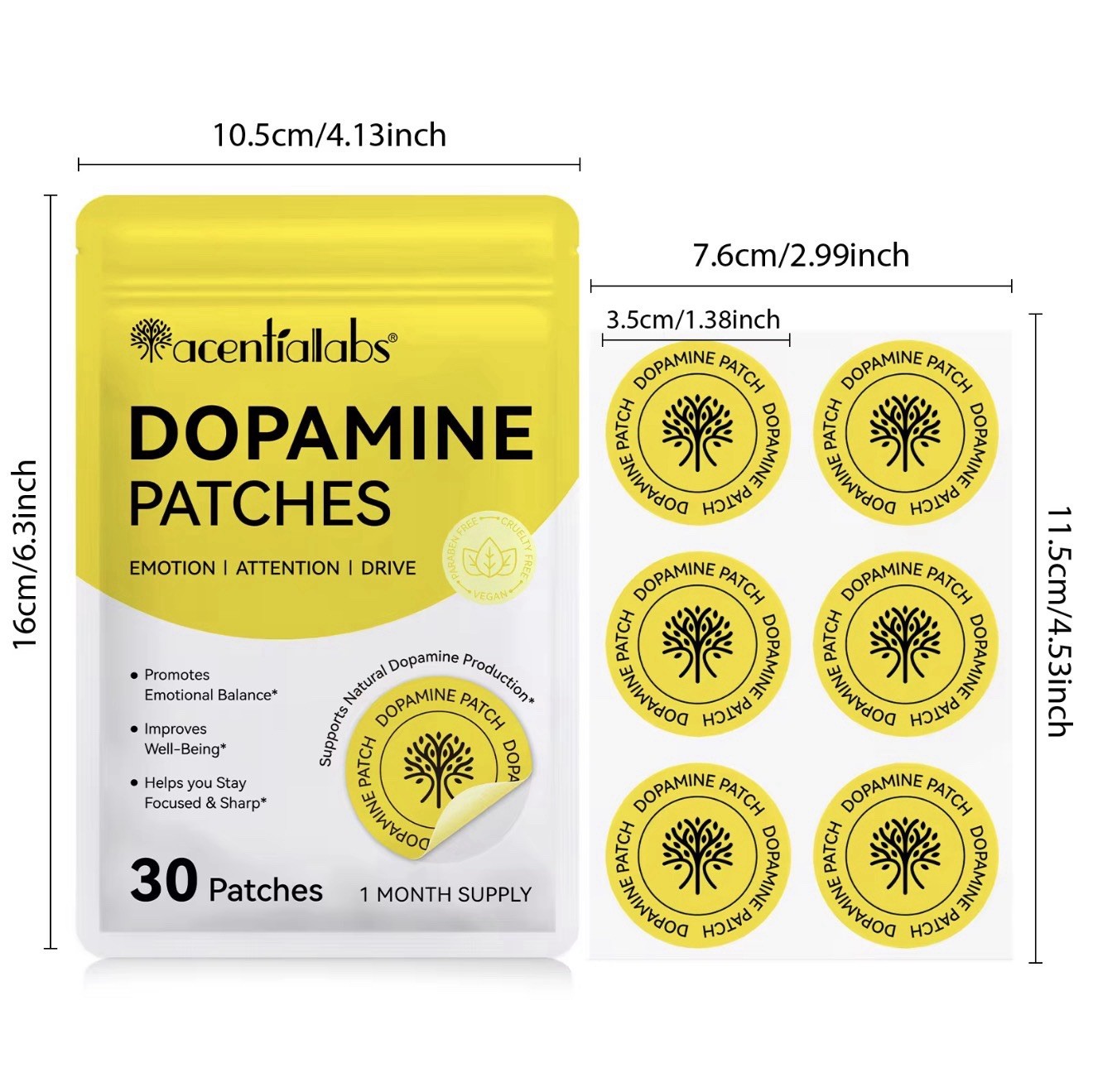 DOPAMINE PATCHES extra strength 3PACK 30patches each pack 90 patches total