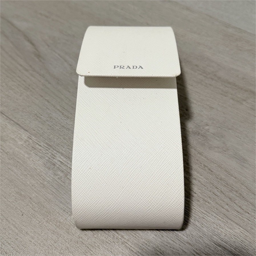 PRADA White Hard Eyeglass Case for Glasses, Unisex Adult, Protective Shell