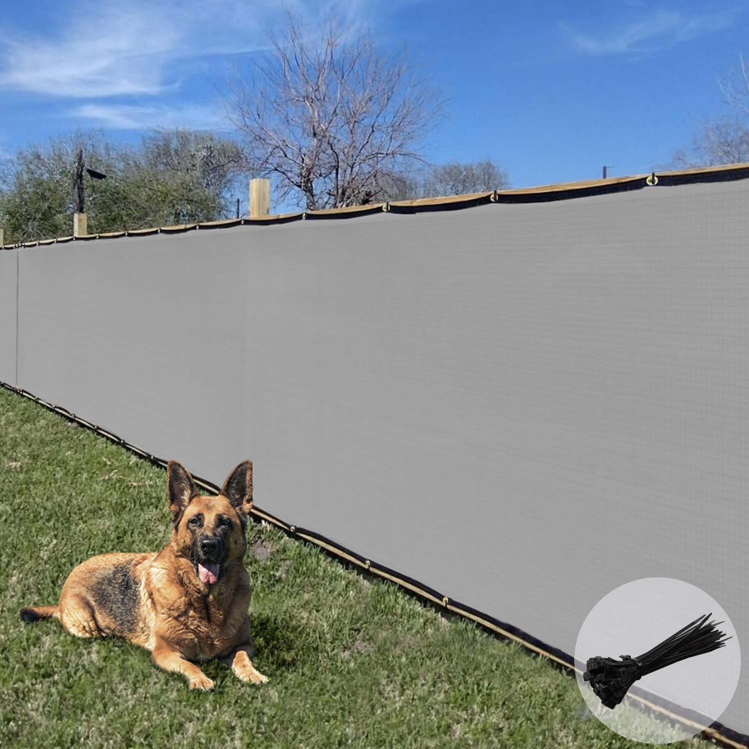 E&K Sunrise 4′ x 50′ Privacy Fence Screen with Grommets, Outdoor Windscreen F…