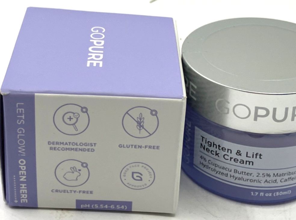 goPure Tighten & Lift Neck & Chest Moisturizer Cream for Visibly Firming 1.7 oz