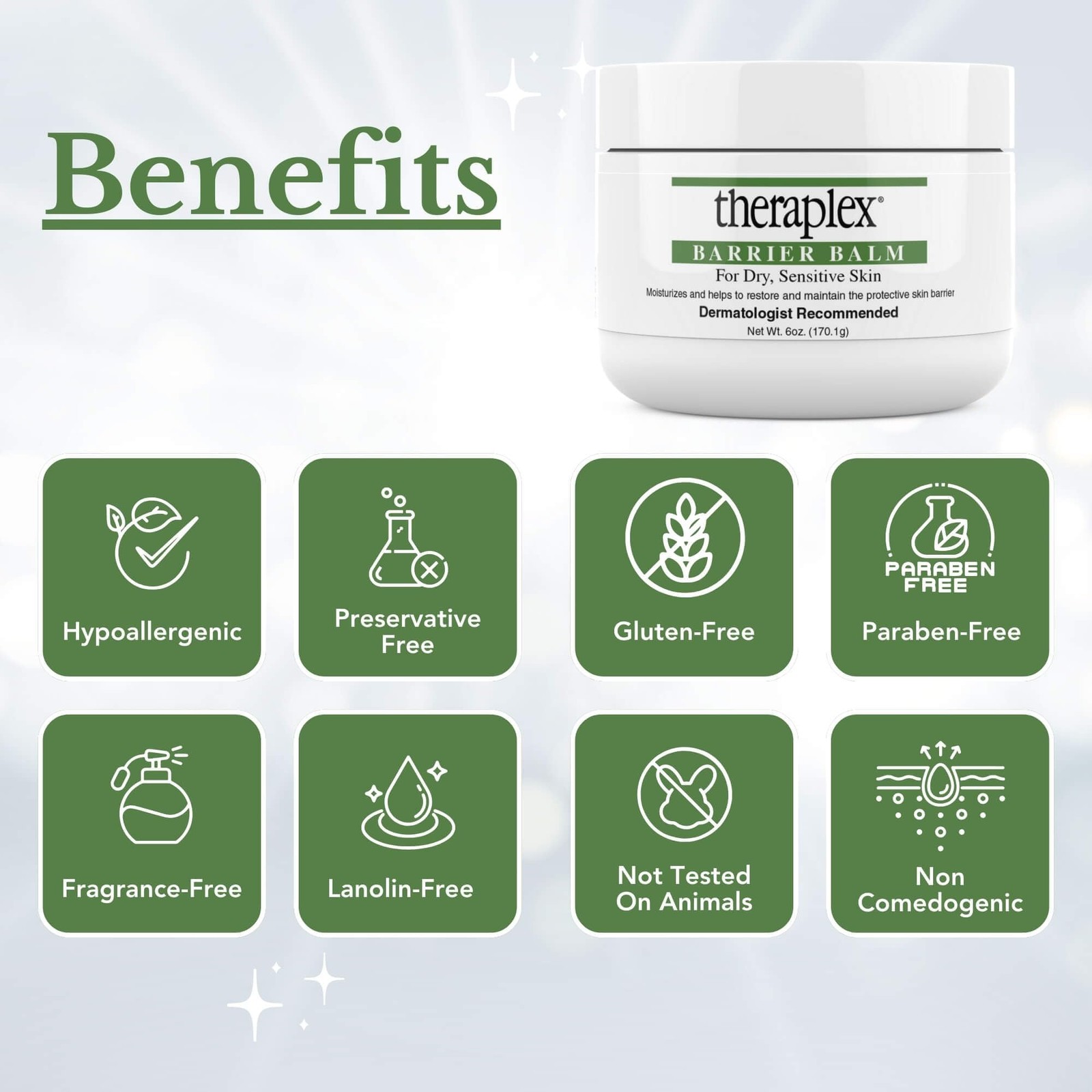 Theraplex Skin Barrier Balm- Barrier Repair Moisturizer Cream Body Balm – 6 Oz